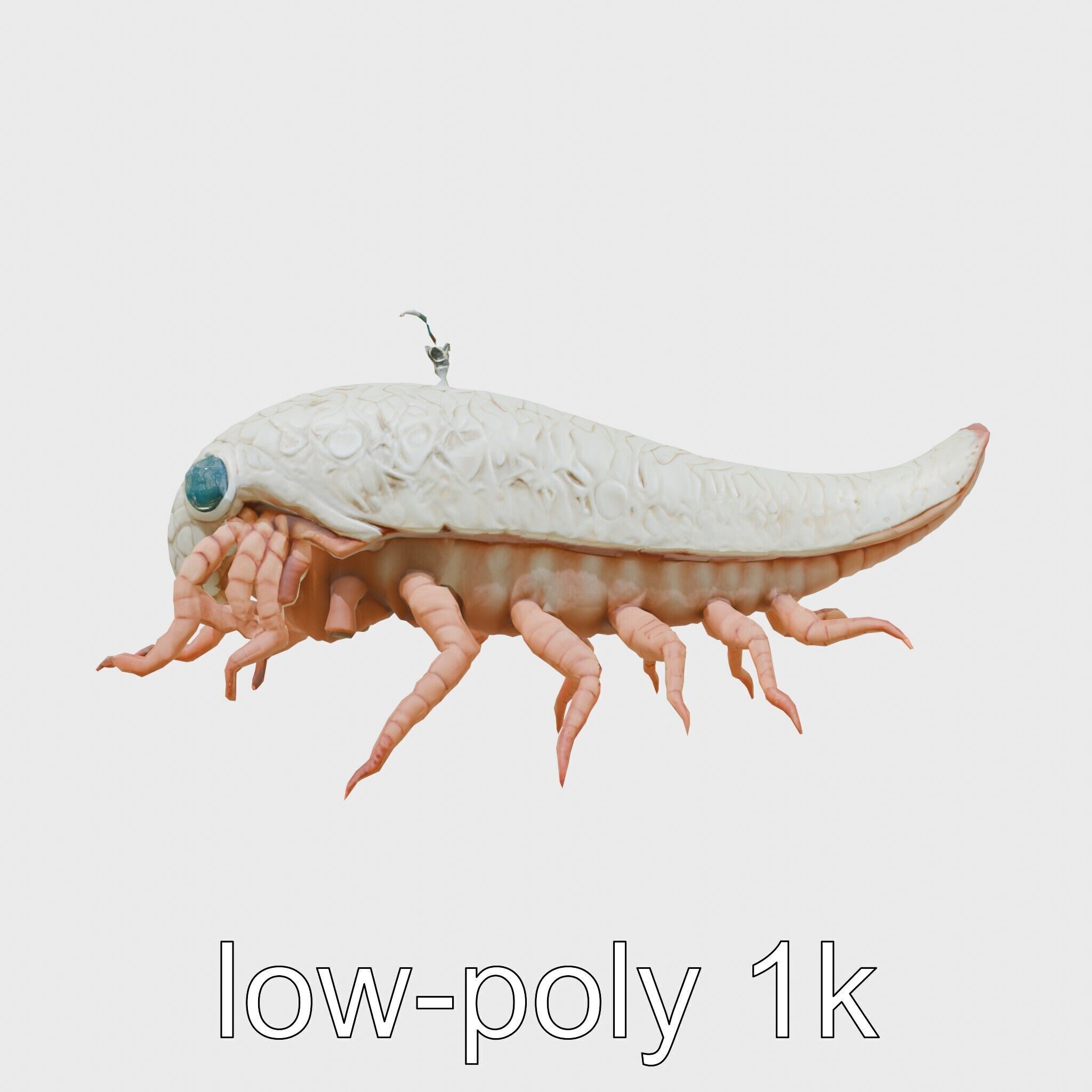 Tentacled Creature with Insect Eyes Low-poly 3D model_12