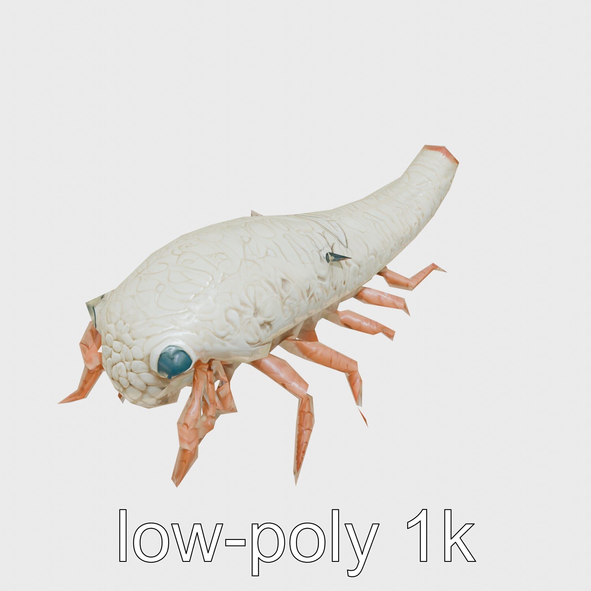 Tentacled Creature with Insect Eyes Low-poly 3D model_10