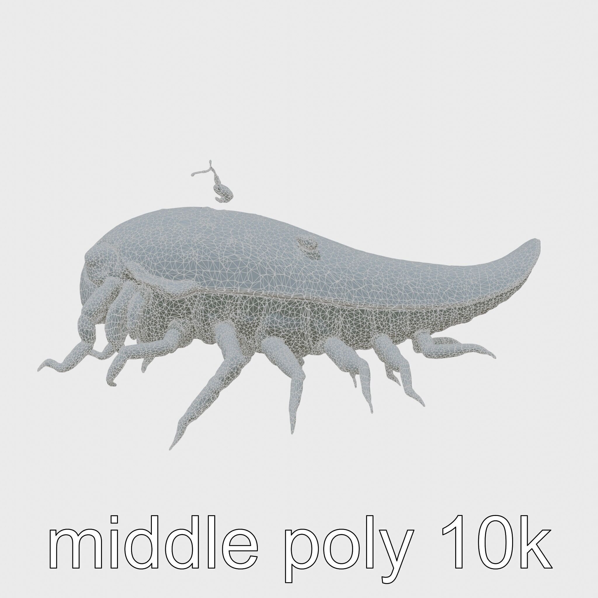 Tentacled Creature with Insect Eyes Low-poly 3D model_17