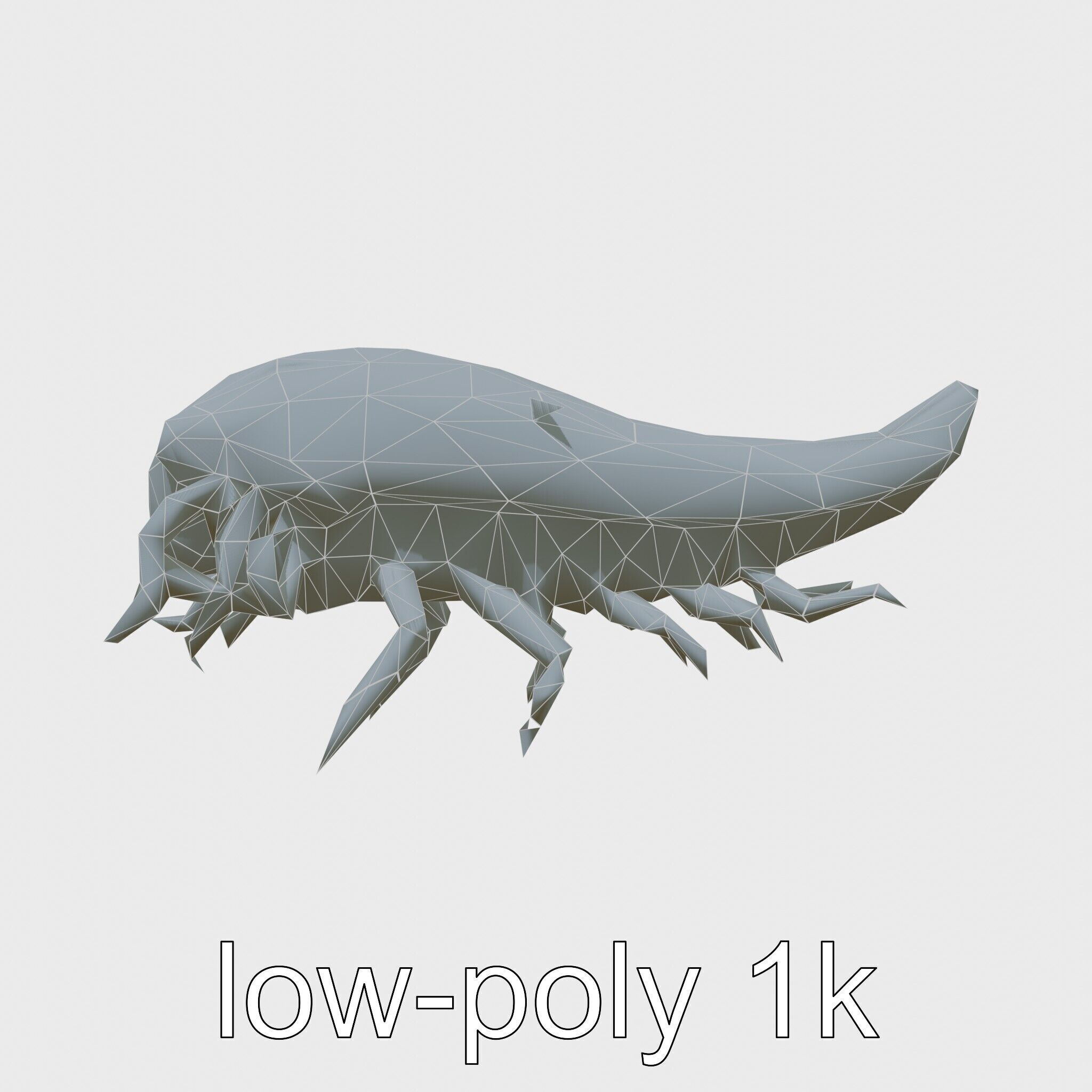 Tentacled Creature with Insect Eyes Low-poly 3D model_11