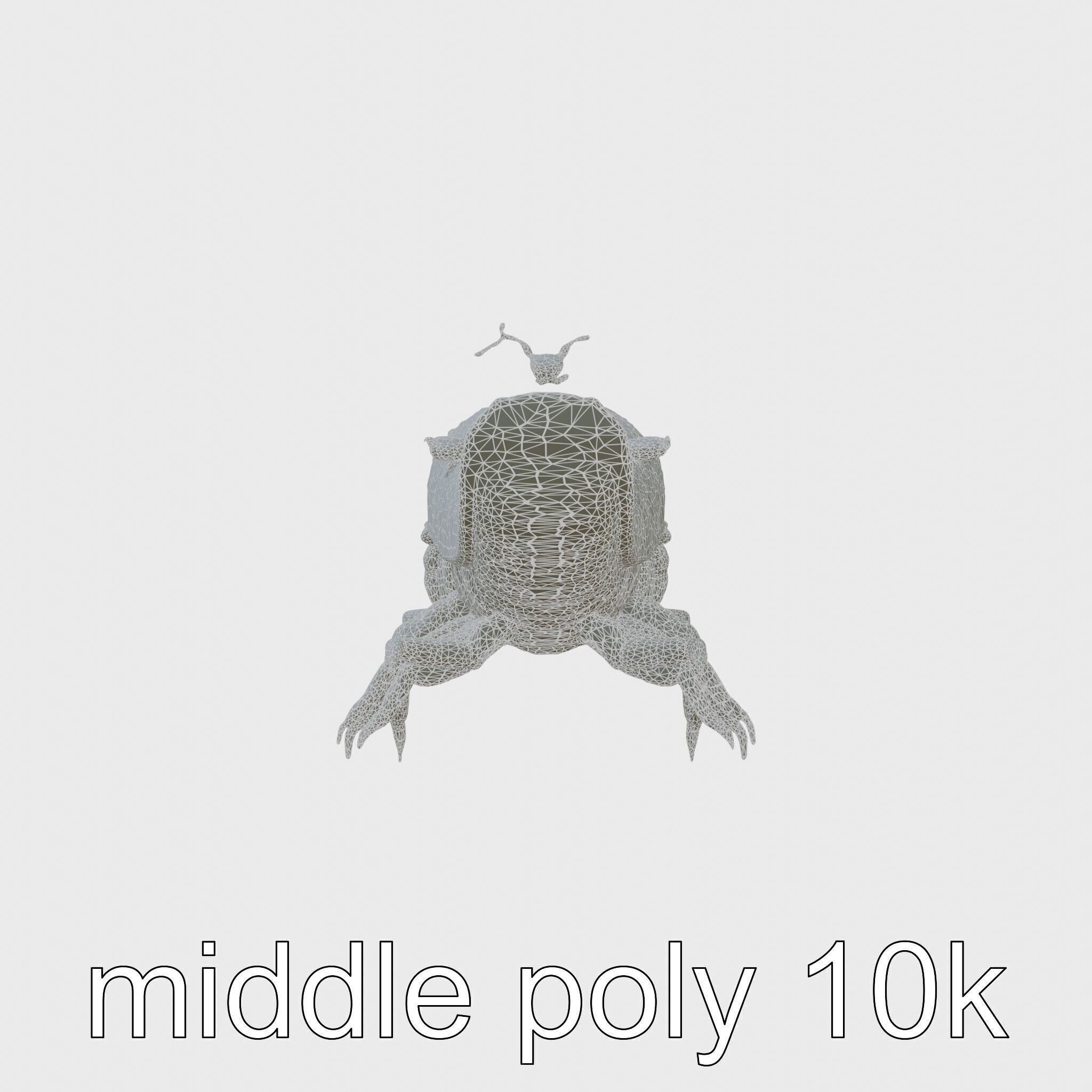 Tentacled Creature with Insect Eyes Low-poly 3D model_5