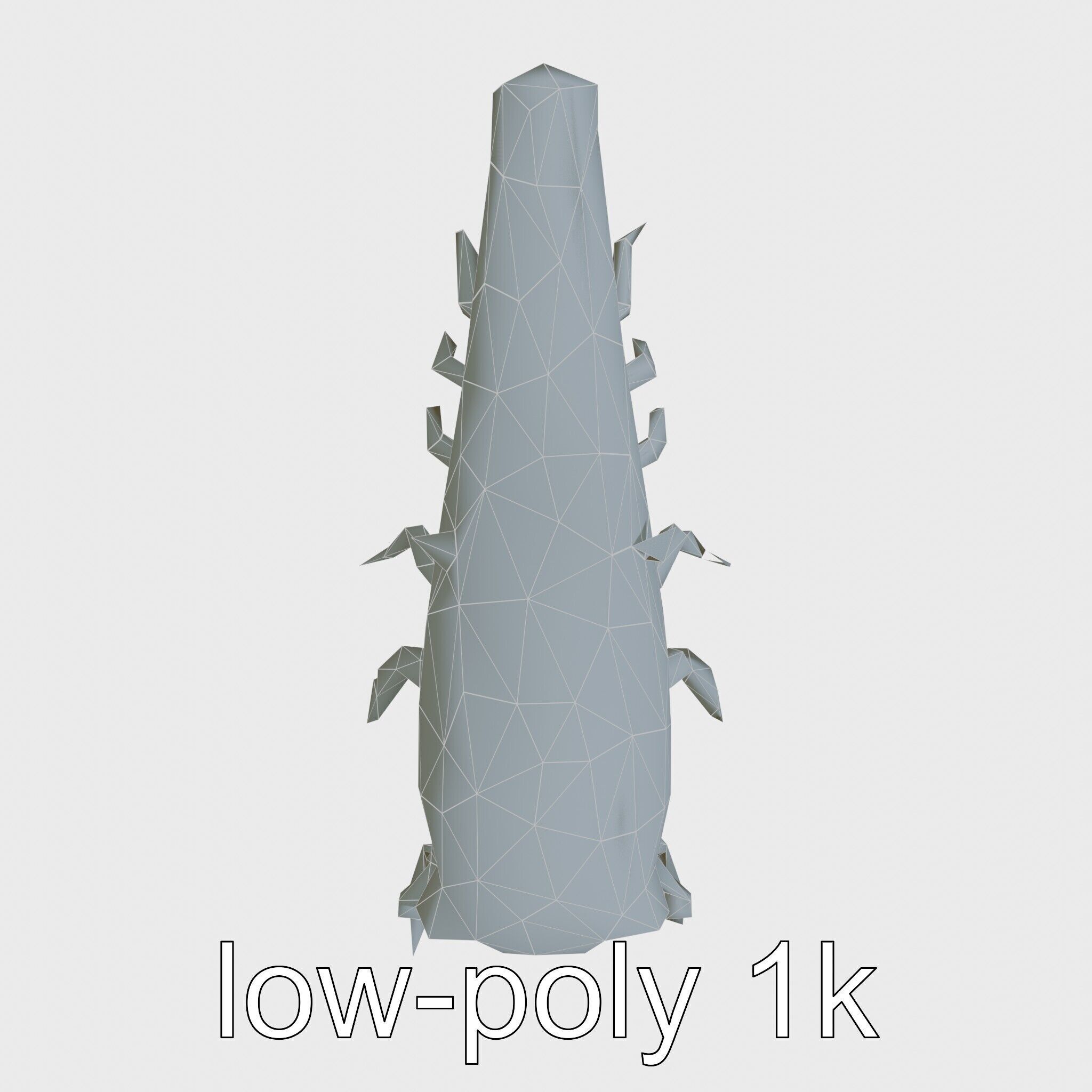 Tentacled Creature with Insect Eyes Low-poly 3D model_14