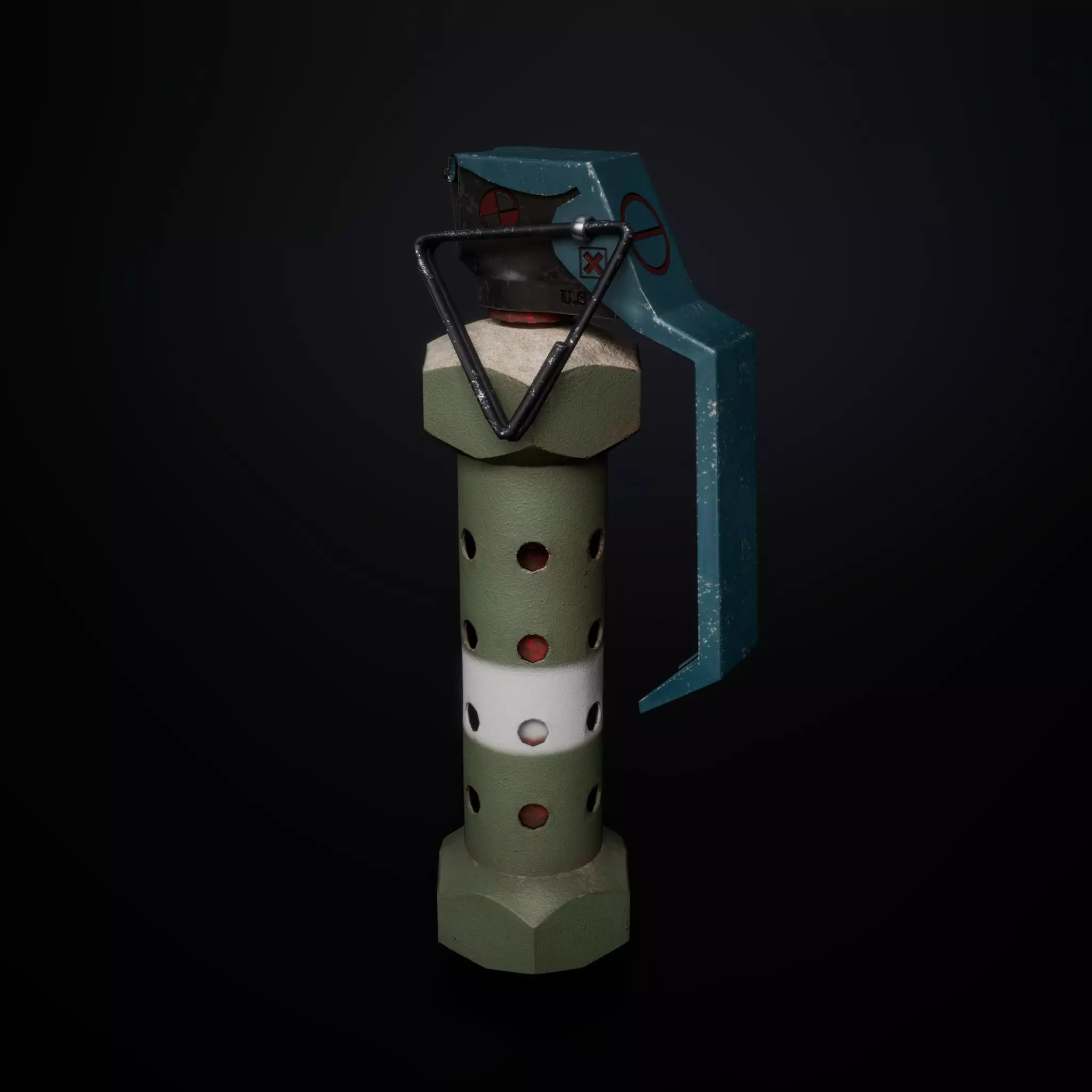 Flashbang Grenade 3D Model Low-poly 3D model_0
