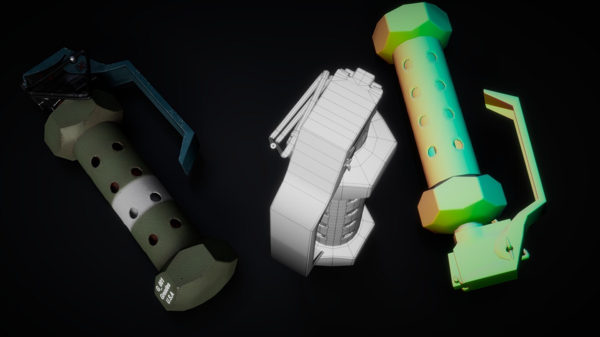 Flashbang Grenade 3D Model Low-poly 3D model_7