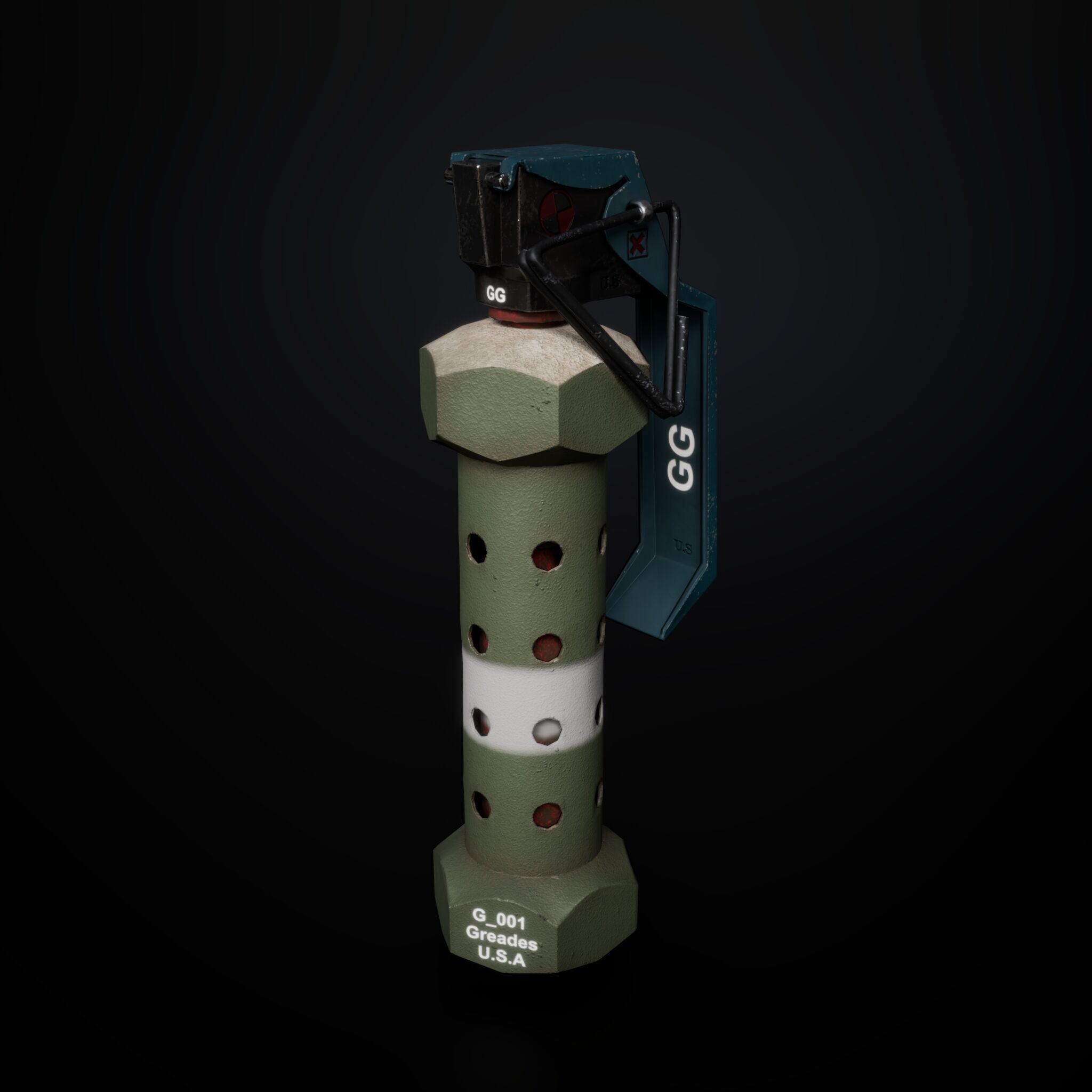 Flashbang Grenade 3D Model Low-poly 3D model_2