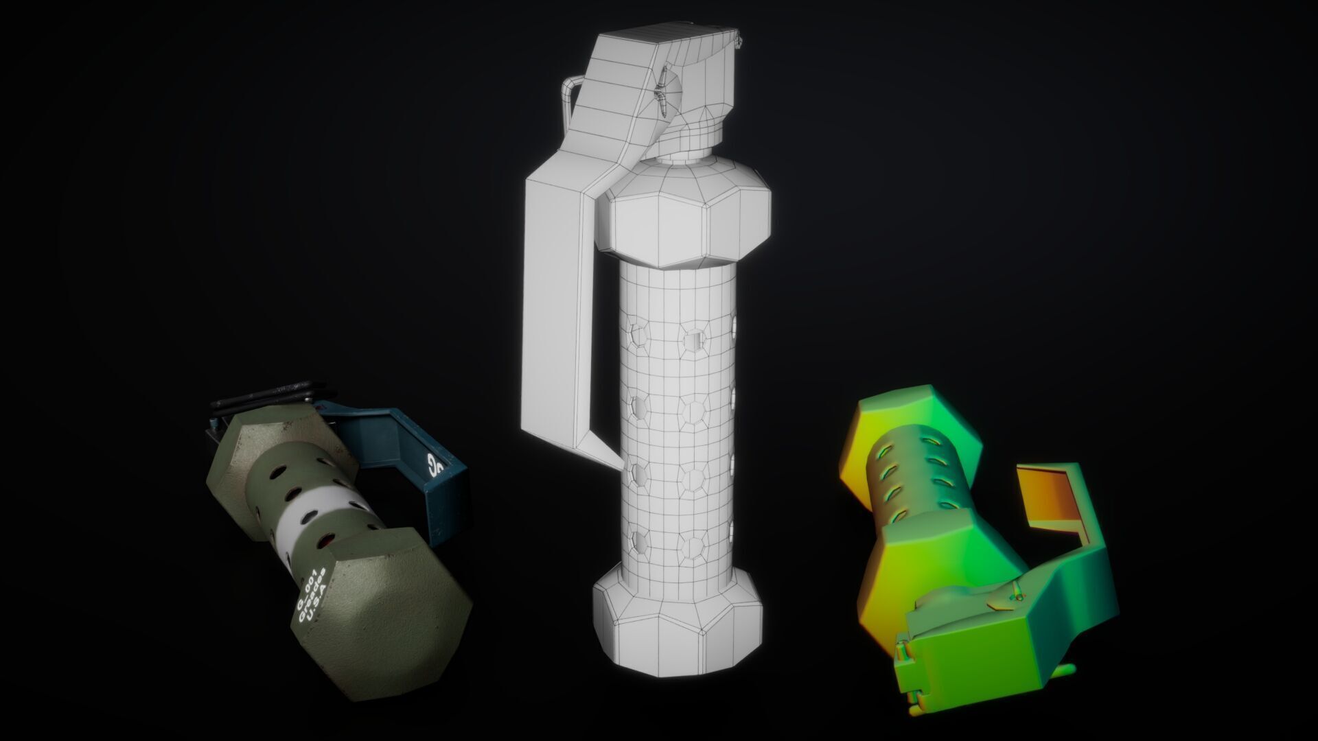 Flashbang Grenade 3D Model Low-poly 3D model_6