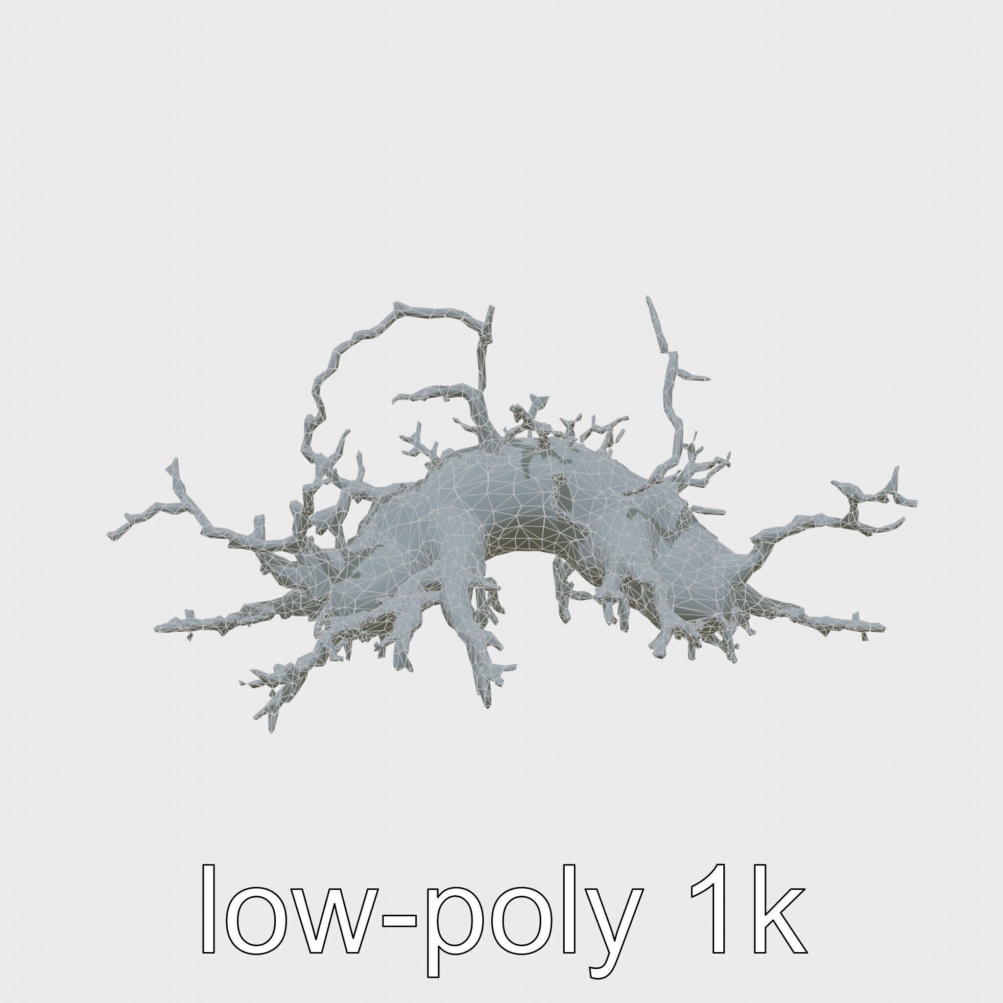 Enchanted Thorned Creature with Luminous Points Low-poly 3D model_25