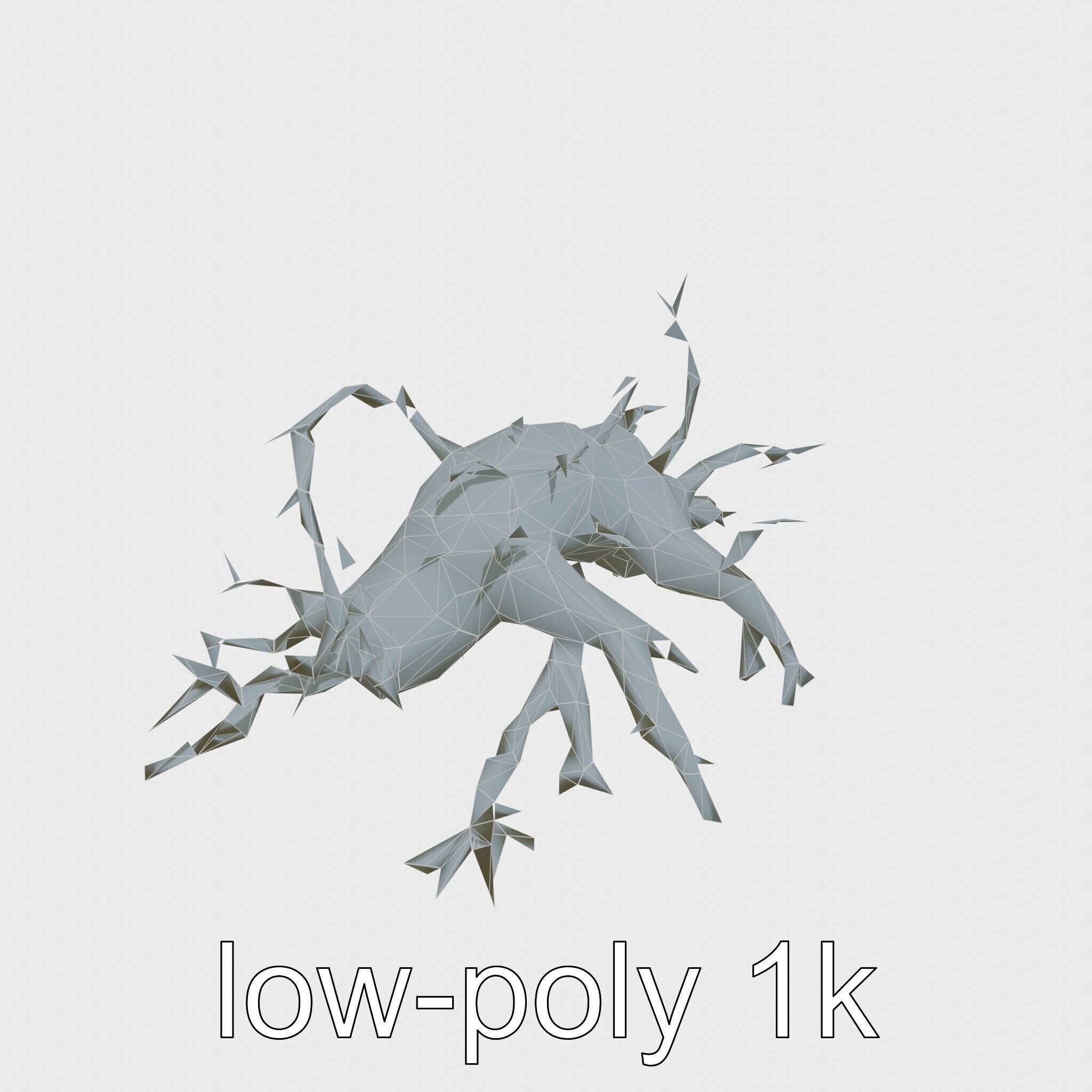 Enchanted Thorned Creature with Luminous Points Low-poly 3D model_23