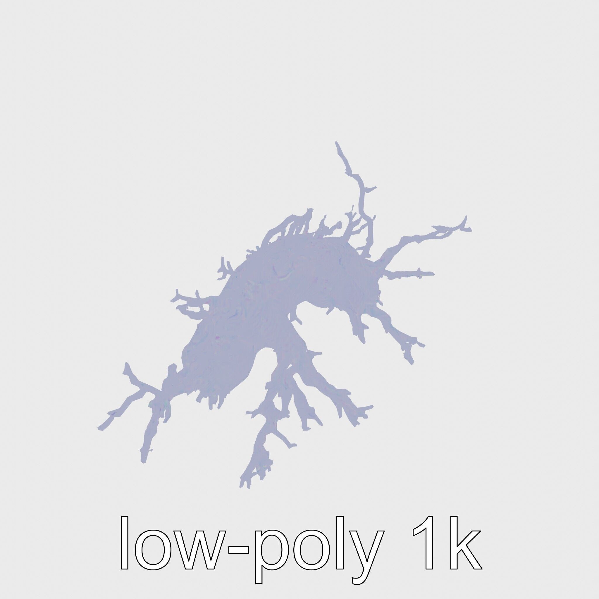 Enchanted Thorned Creature with Luminous Points Low-poly 3D model_13