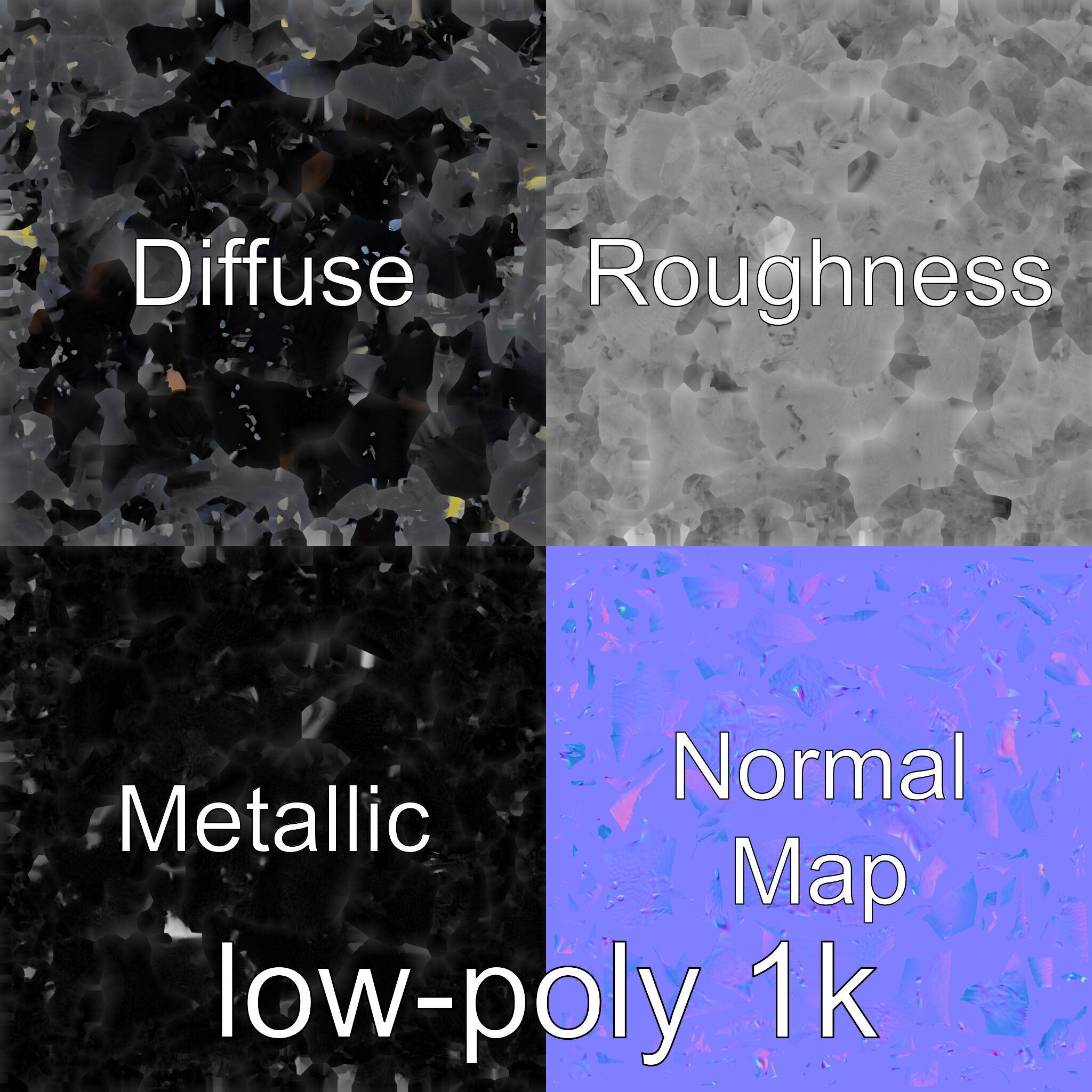 Enchanted Thorned Creature with Luminous Points Low-poly 3D model_1