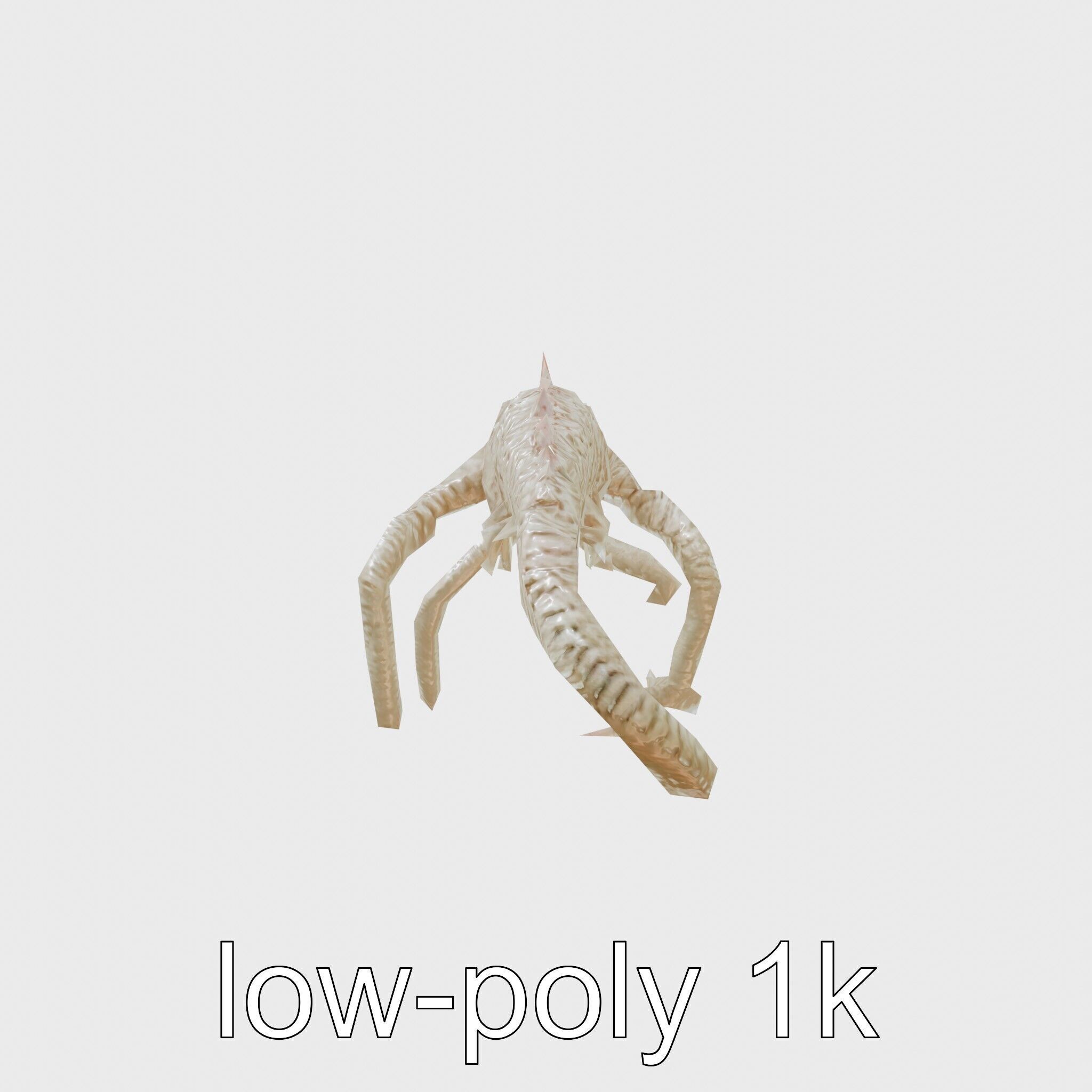 Amorphous Monster with Snakelike Limbs Structure Low-poly 3D model_4