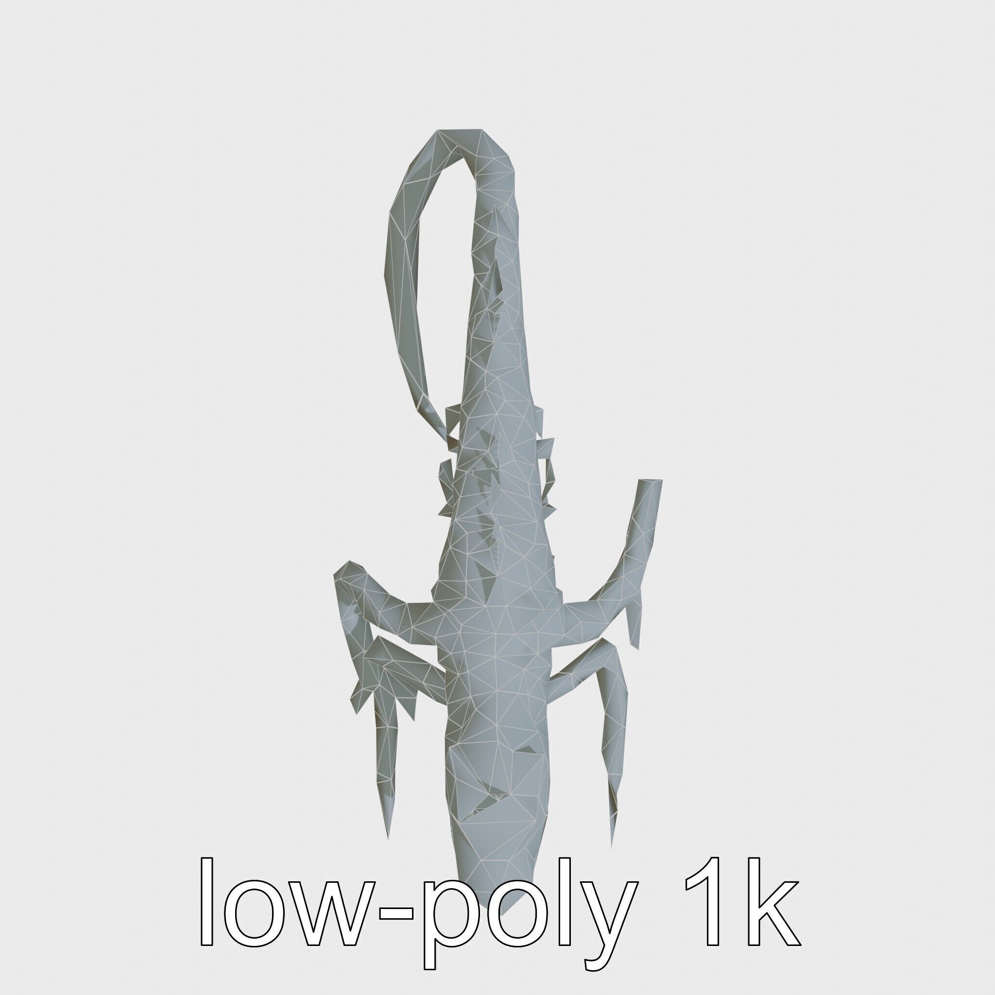 Amorphous Monster with Snakelike Limbs Structure Low-poly 3D model_28