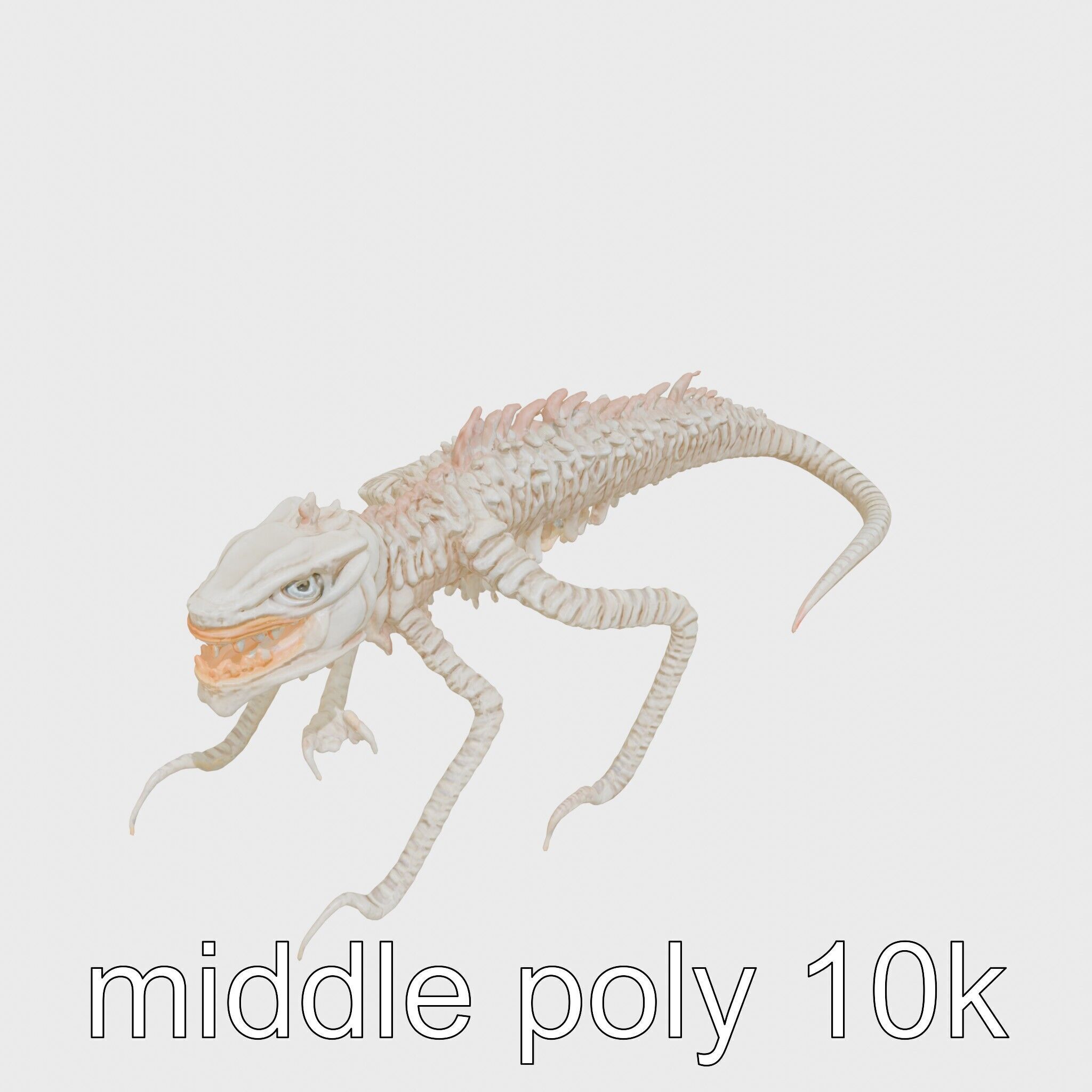 Amorphous Monster with Snakelike Limbs Structure Low-poly 3D model_8