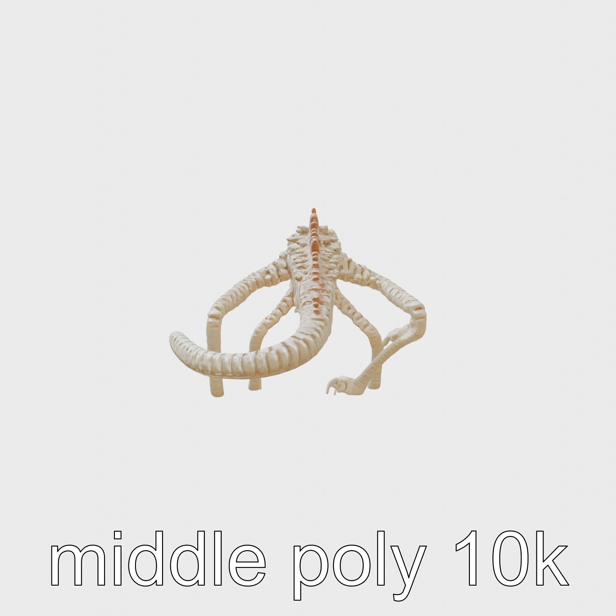 Amorphous Monster with Snakelike Limbs Structure Low-poly 3D model_2