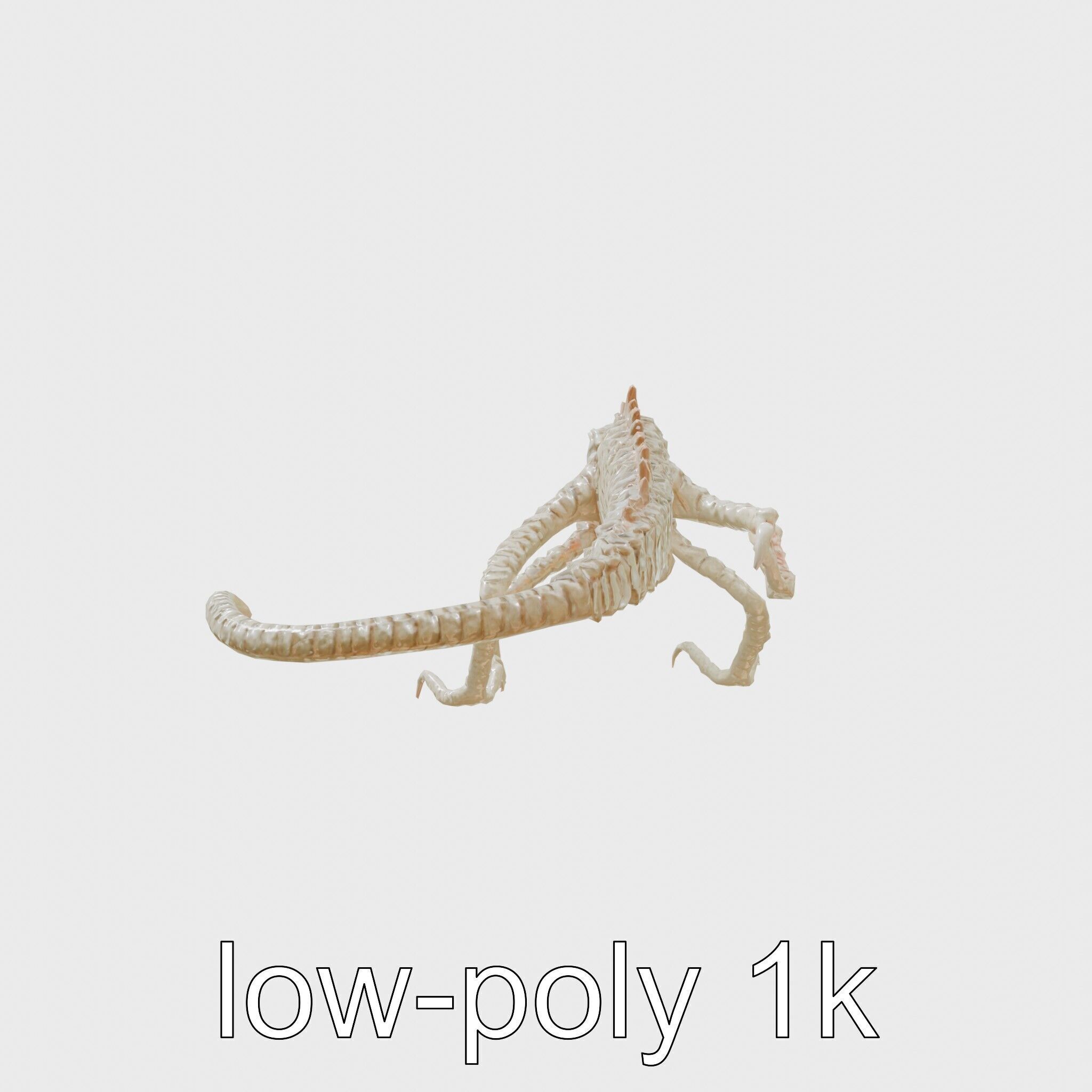 Amorphous Monster with Snakelike Limbs Structure Low-poly 3D model_14