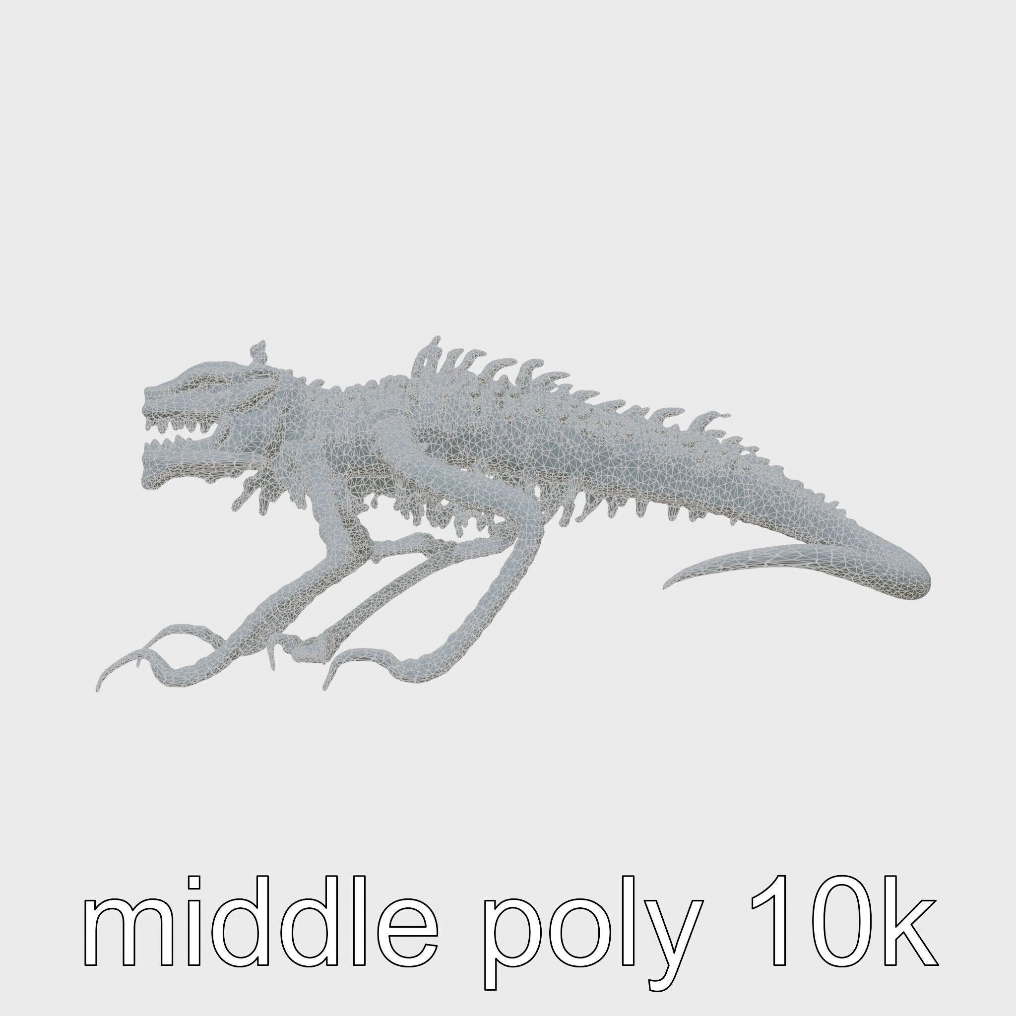 Amorphous Monster with Snakelike Limbs Structure Low-poly 3D model_29
