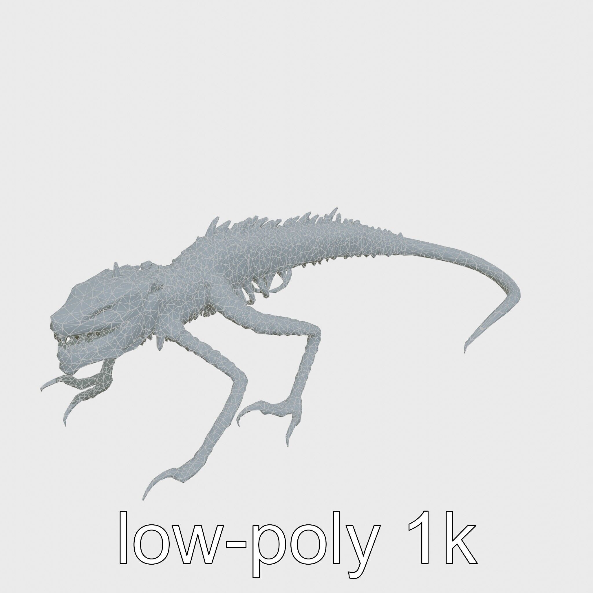 Amorphous Monster with Snakelike Limbs Structure Low-poly 3D model_6