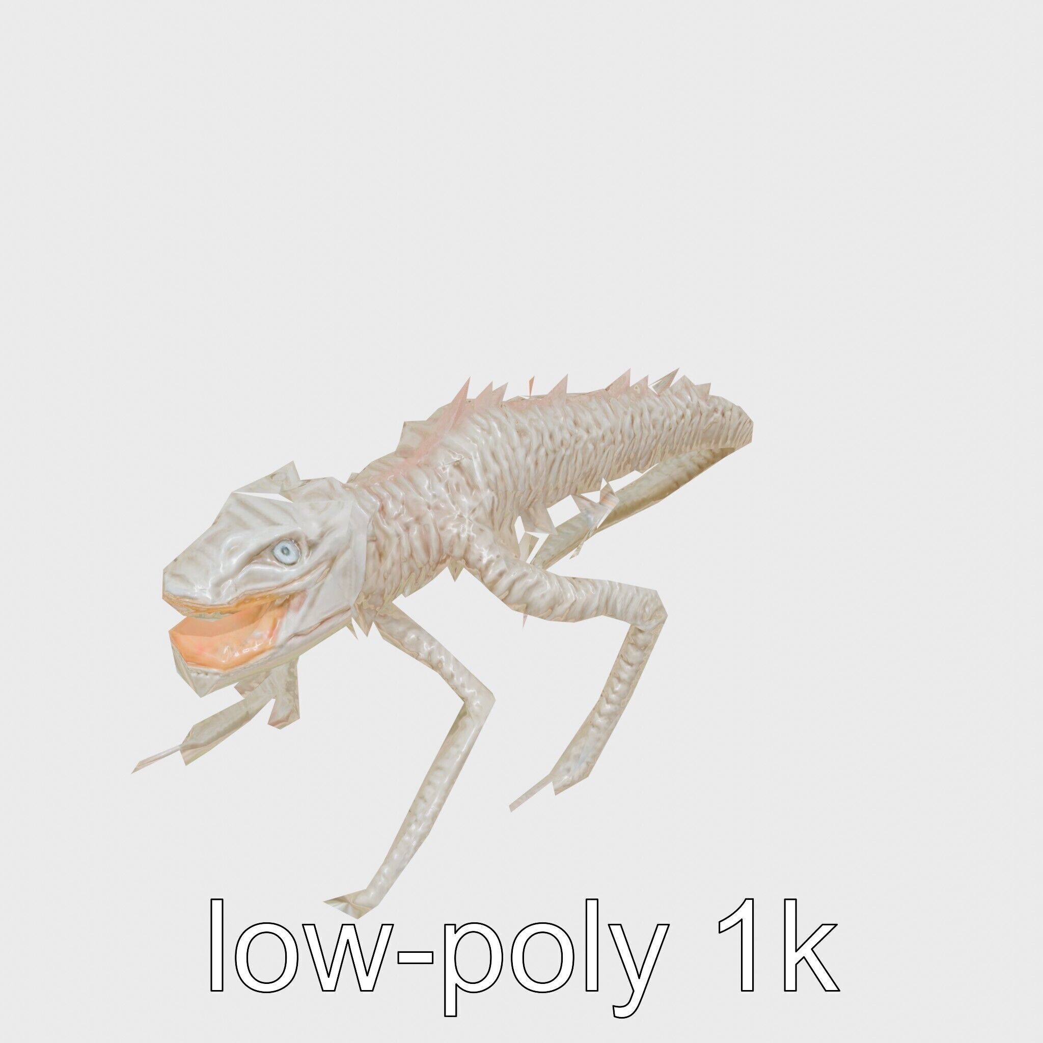 Amorphous Monster with Snakelike Limbs Structure Low-poly 3D model_12