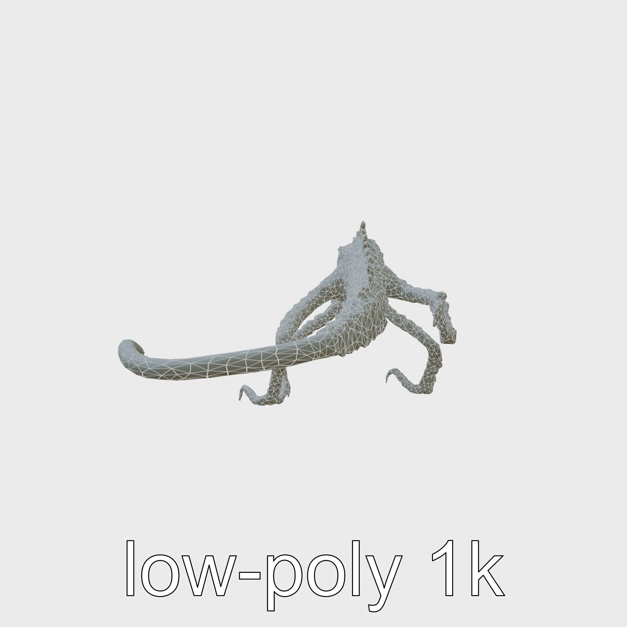 Amorphous Monster with Snakelike Limbs Structure Low-poly 3D model_21