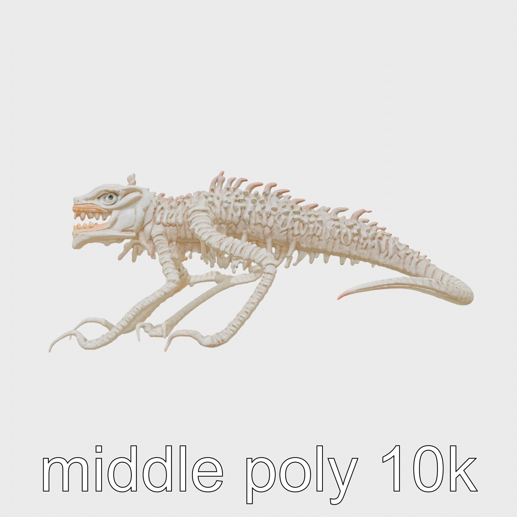Amorphous Monster with Snakelike Limbs Structure Low-poly 3D model_22