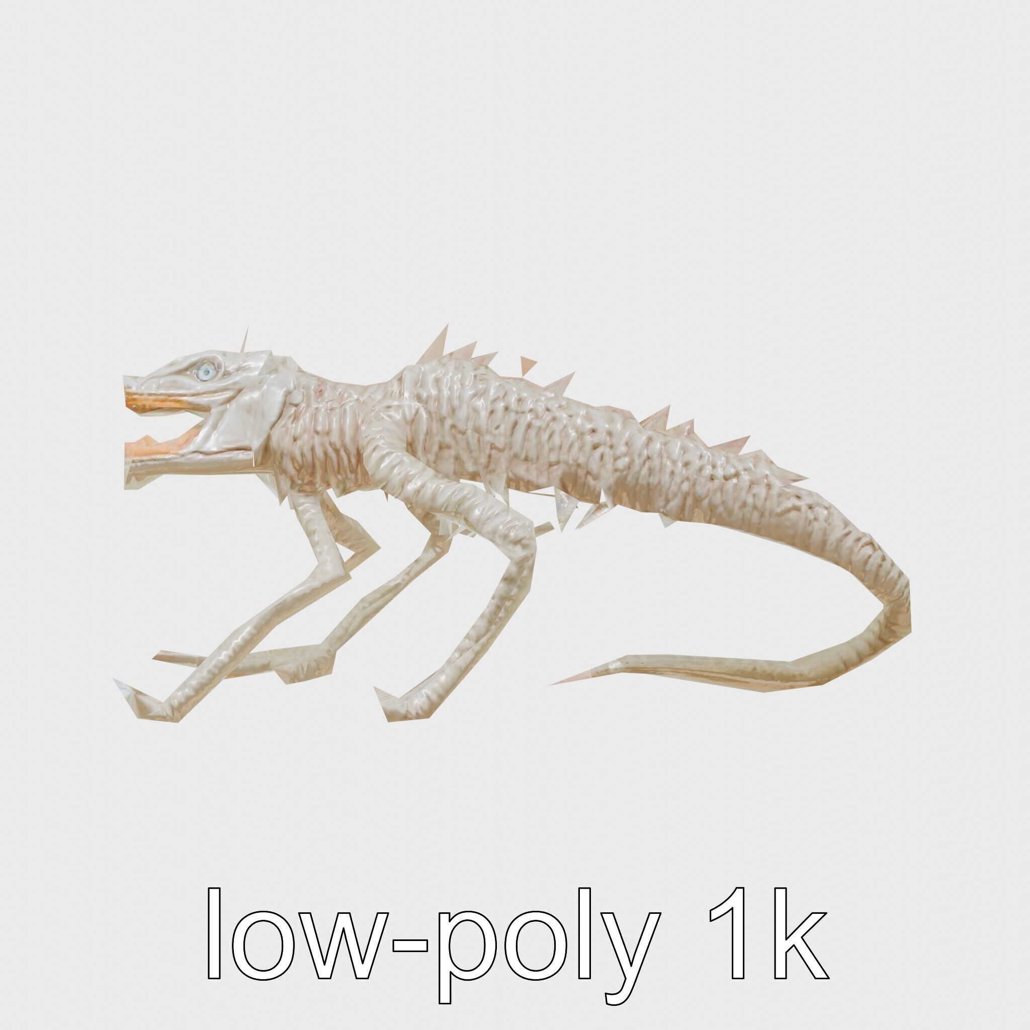 Amorphous Monster with Snakelike Limbs Structure Low-poly 3D model_20