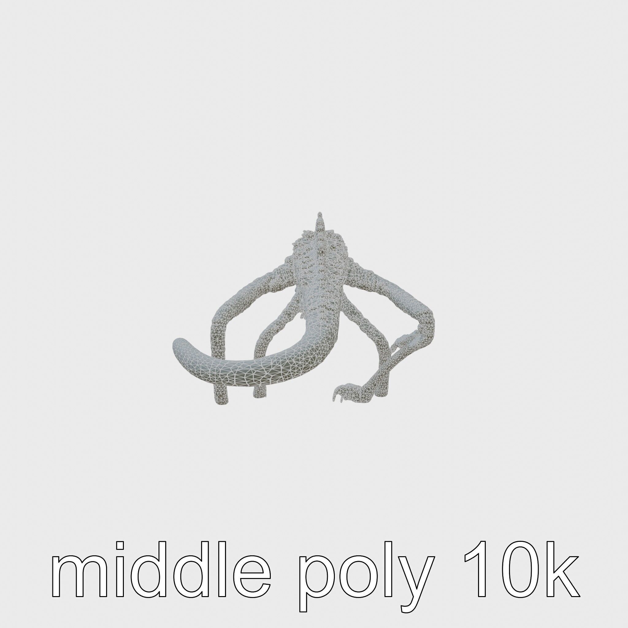 Amorphous Monster with Snakelike Limbs Structure Low-poly 3D model_5