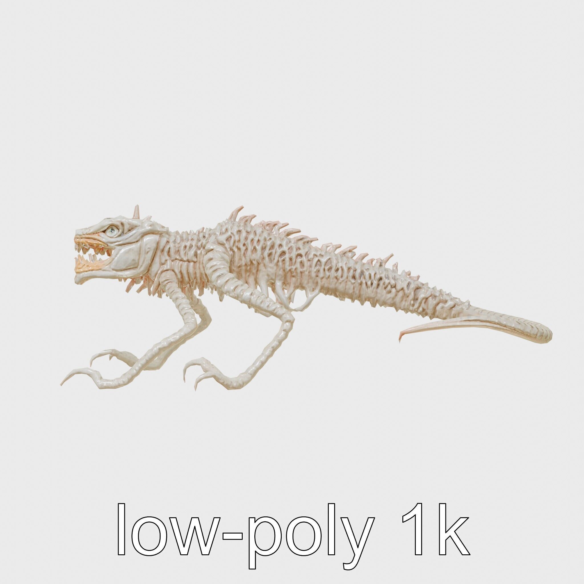 Amorphous Monster with Snakelike Limbs Structure Low-poly 3D model_26