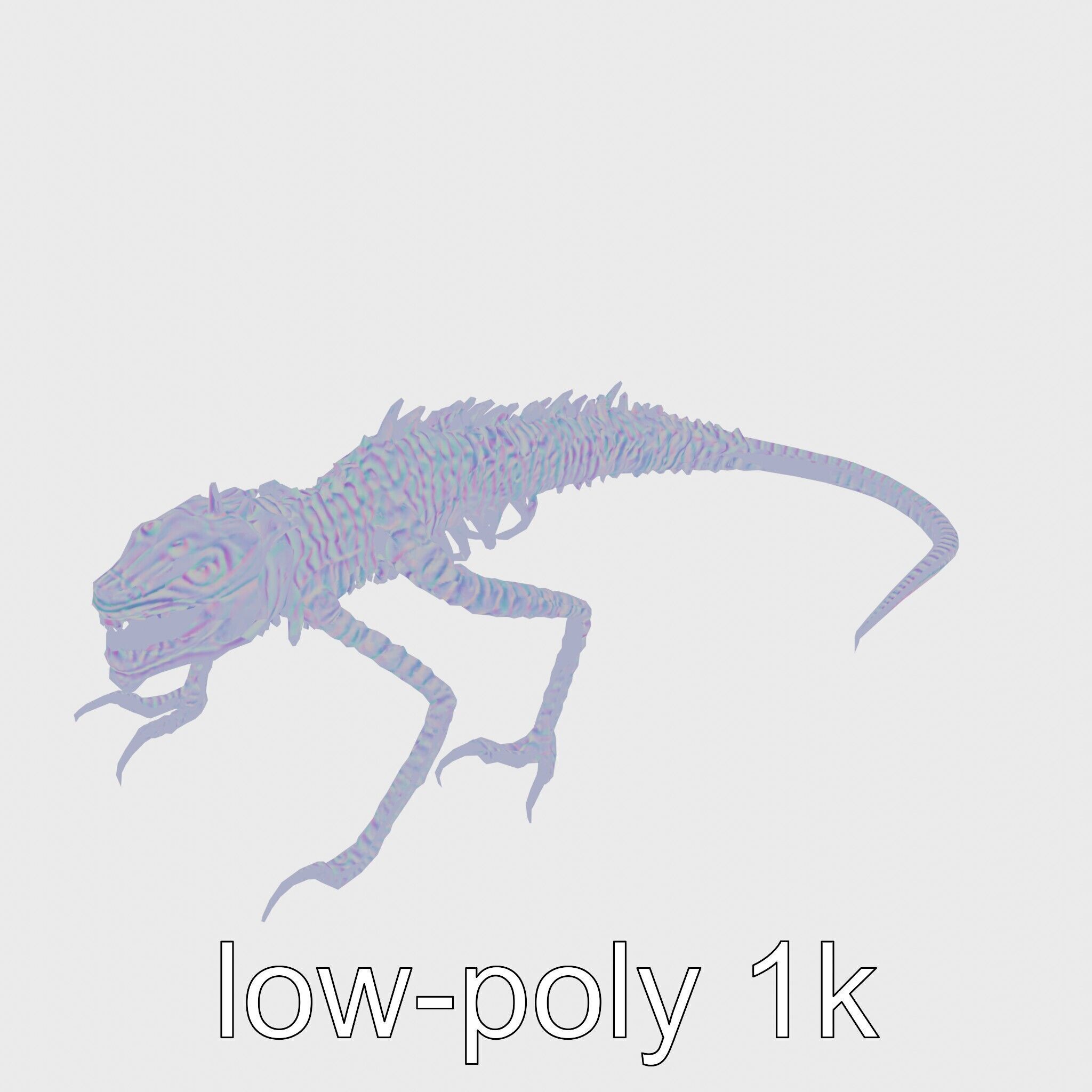 Amorphous Monster with Snakelike Limbs Structure Low-poly 3D model_9
