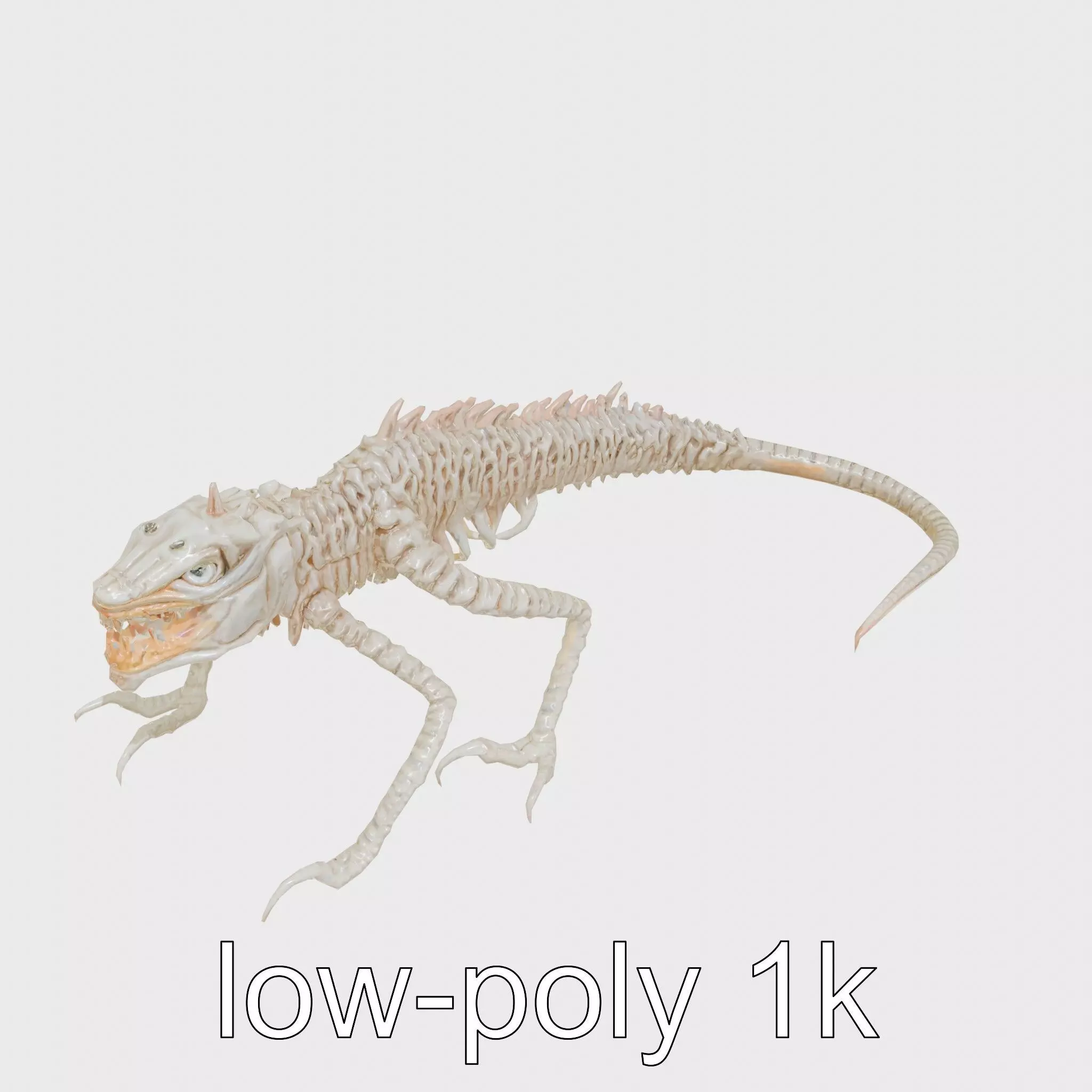 Amorphous Monster with Snakelike Limbs Structure Low-poly 3D model_0