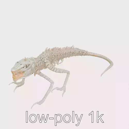 Amorphous Monster with Snakelike Limbs Structure Low-poly 3D model