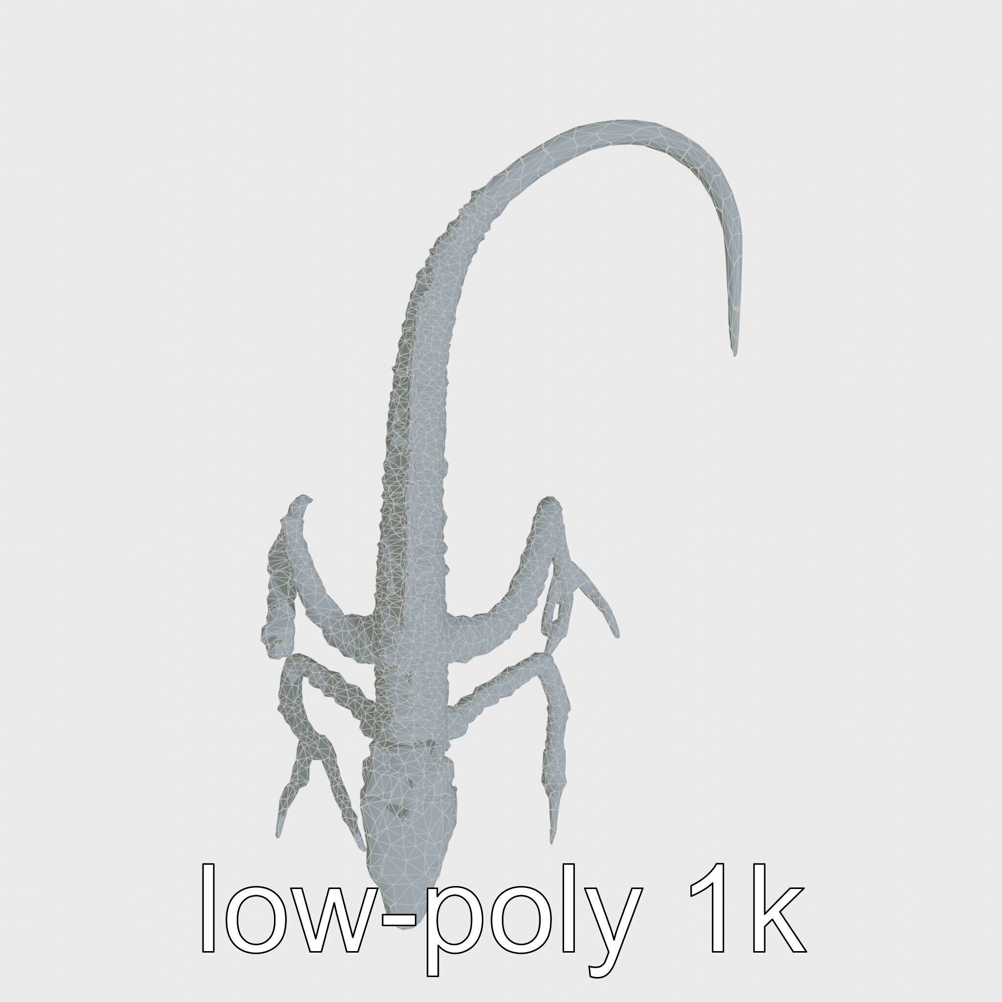 Amorphous Monster with Snakelike Limbs Structure Low-poly 3D model_25