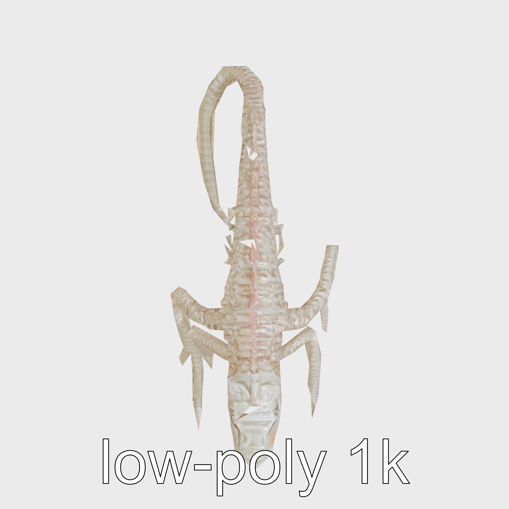 Amorphous Monster with Snakelike Limbs Structure Low-poly 3D model_19