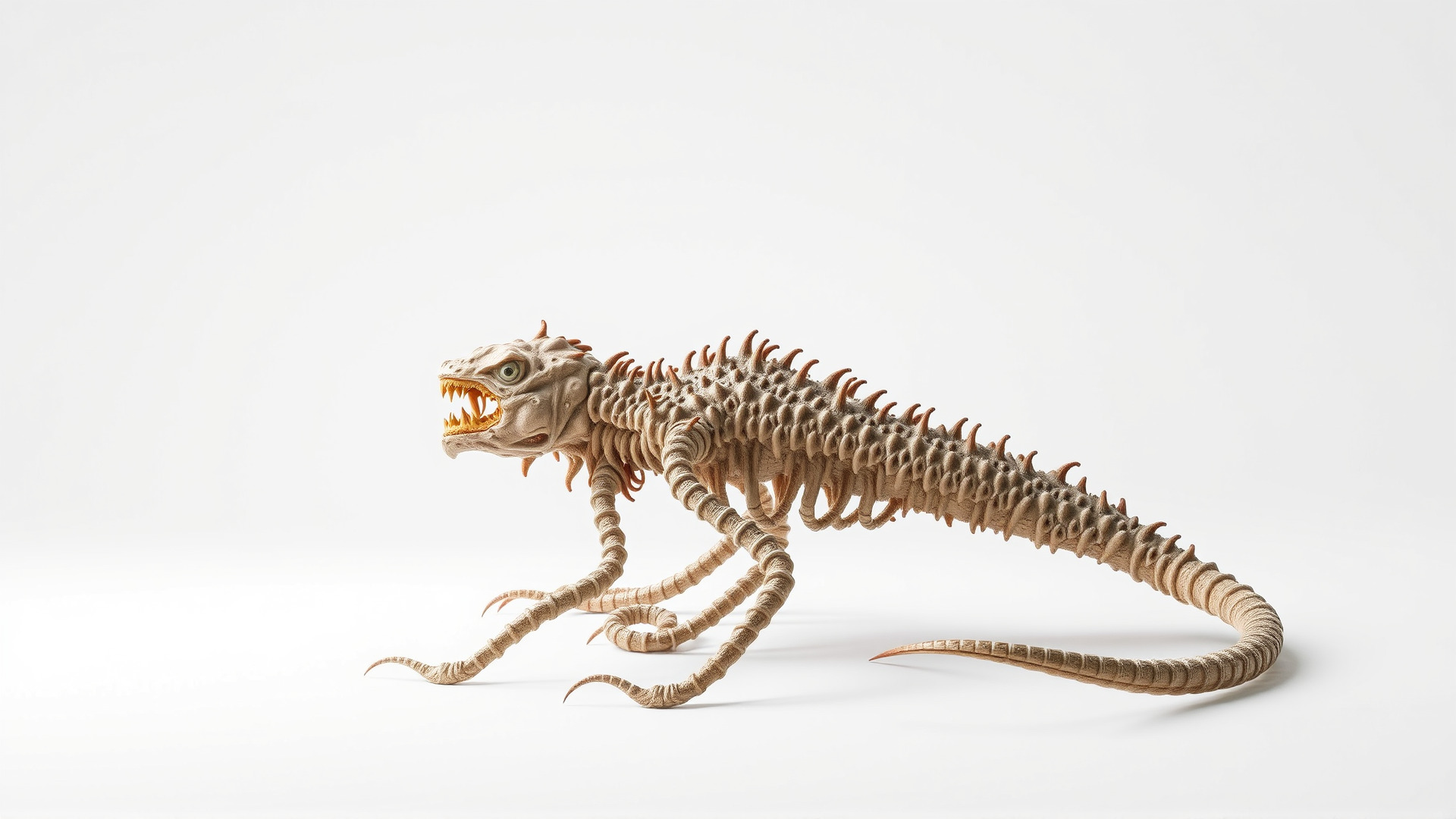 Amorphous Monster with Snakelike Limbs Structure Low-poly 3D model_3