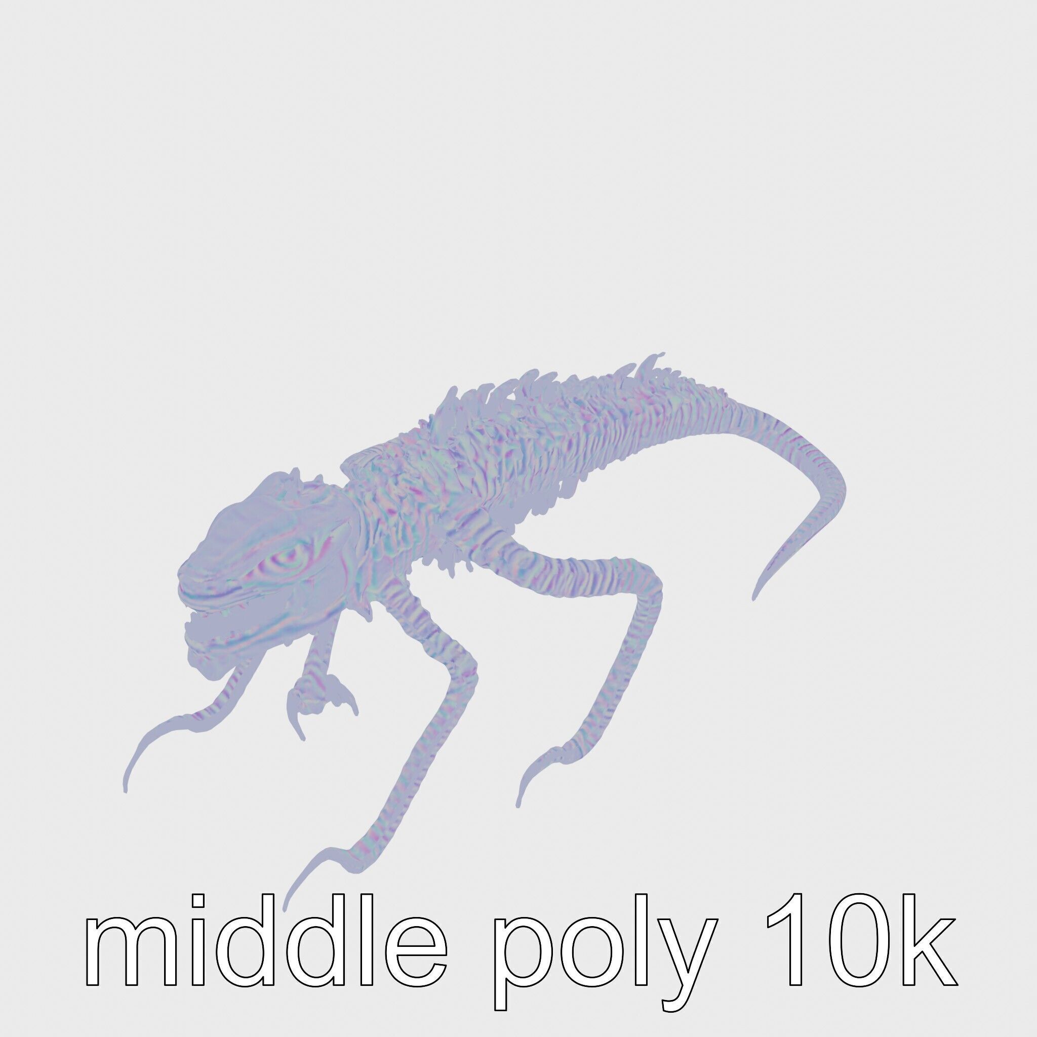 Amorphous Monster with Snakelike Limbs Structure Low-poly 3D model_17