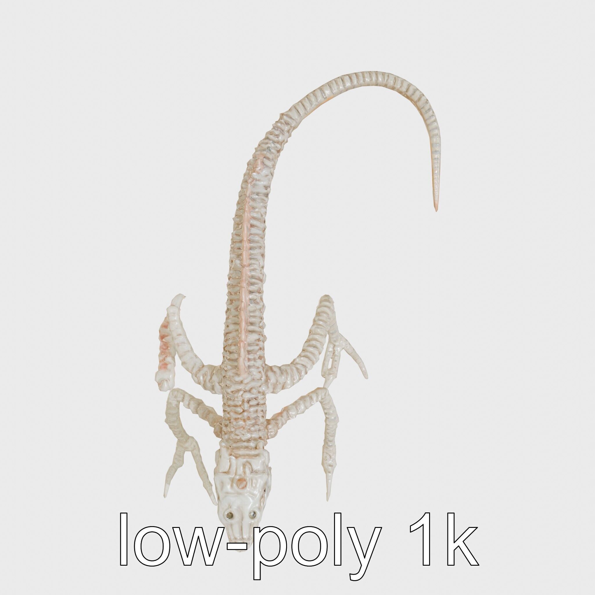 Amorphous Monster with Snakelike Limbs Structure Low-poly 3D model_13