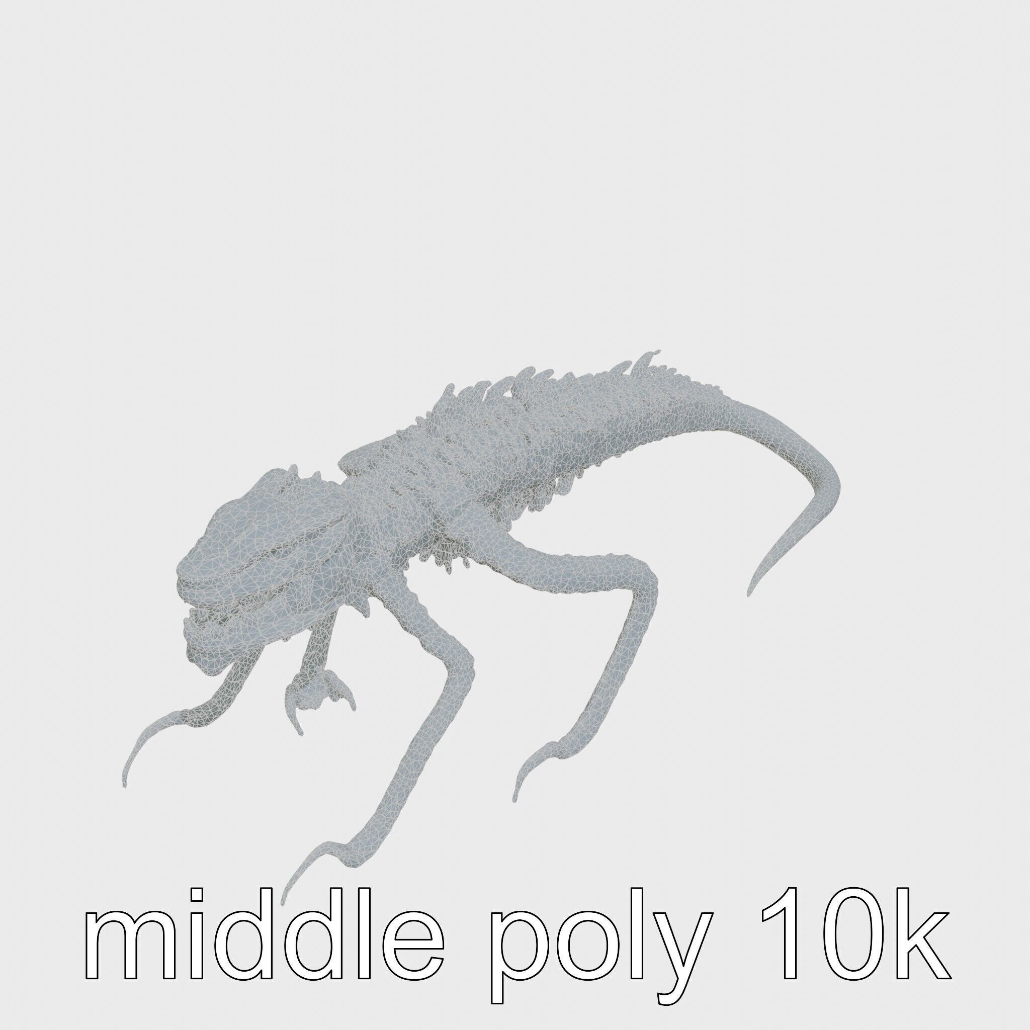 Amorphous Monster with Snakelike Limbs Structure Low-poly 3D model_10