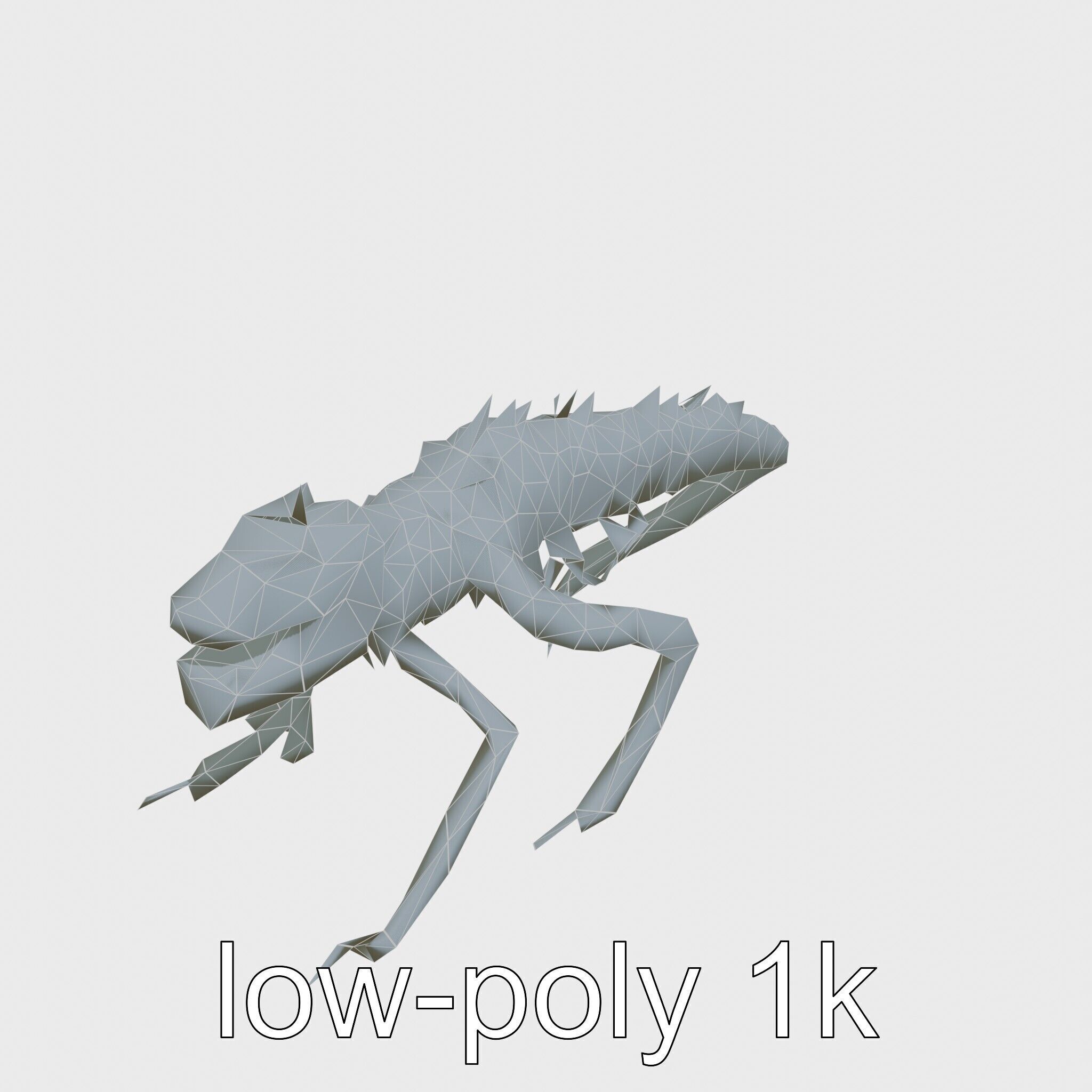 Amorphous Monster with Snakelike Limbs Structure Low-poly 3D model_16