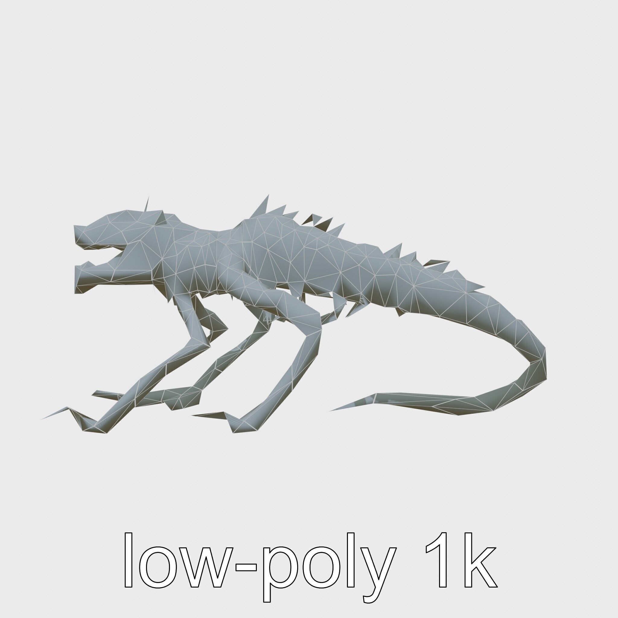 Amorphous Monster with Snakelike Limbs Structure Low-poly 3D model_18