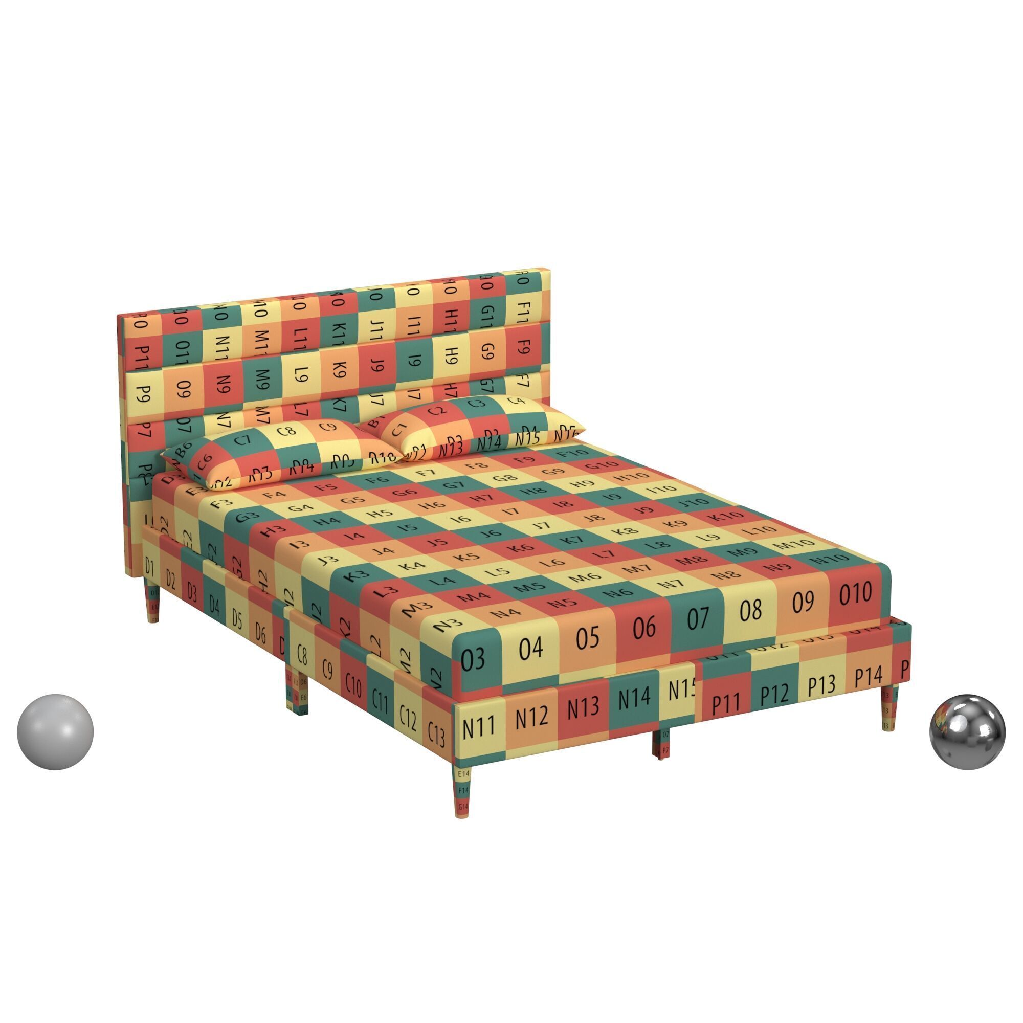 Double Horizontal Channel Bed 3D model_2