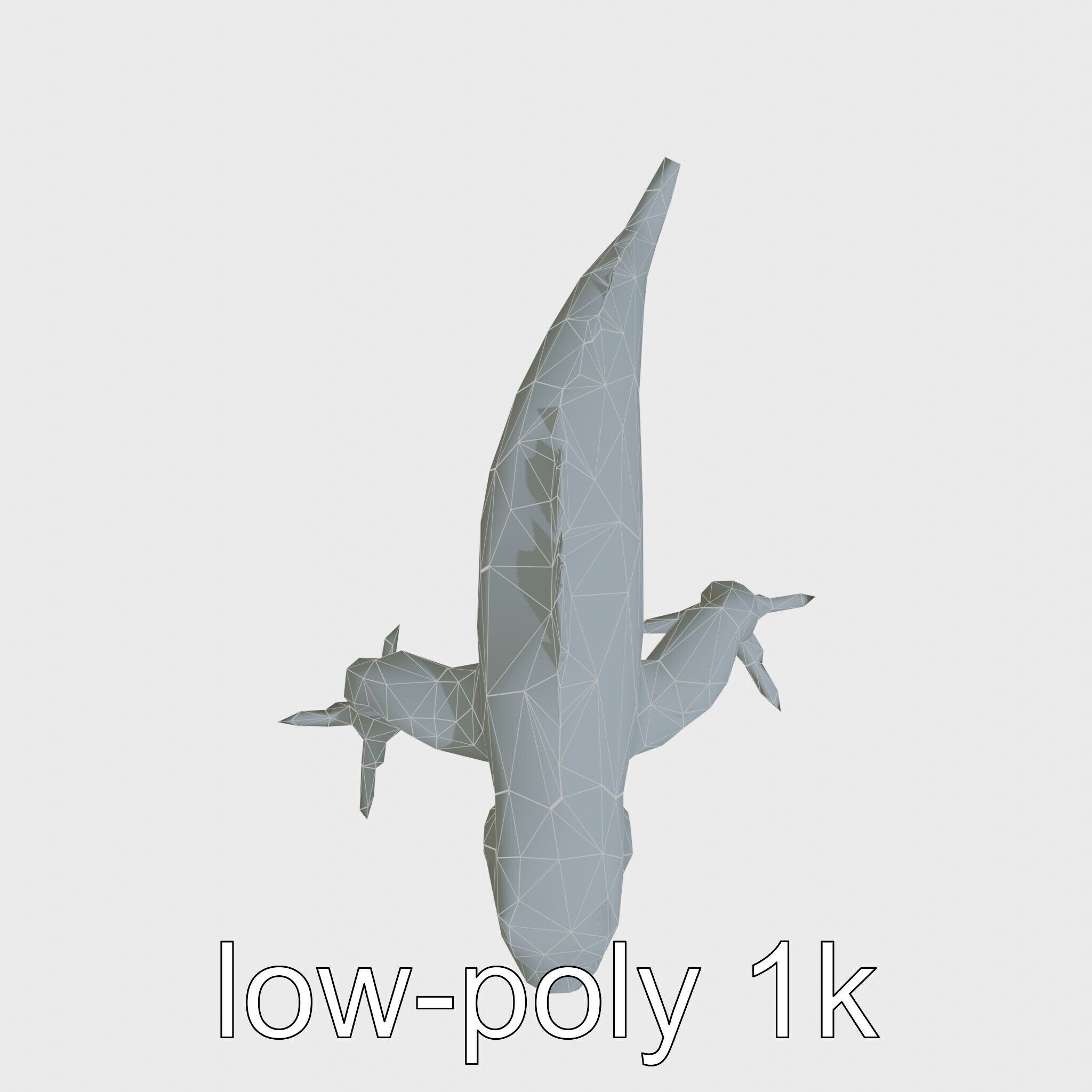 Slick-Scaled Monster with Teeth and Suction Cup Limbs 3D Model Low-poly 3D model_7