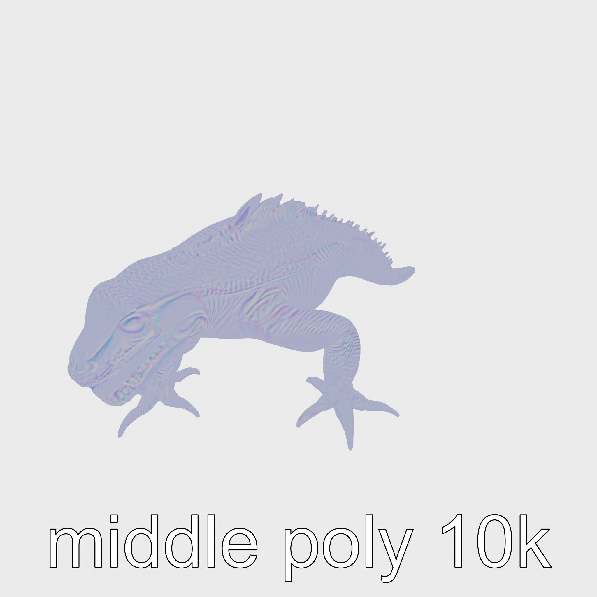 Slick-Scaled Monster with Teeth and Suction Cup Limbs 3D Model Low-poly 3D model_22