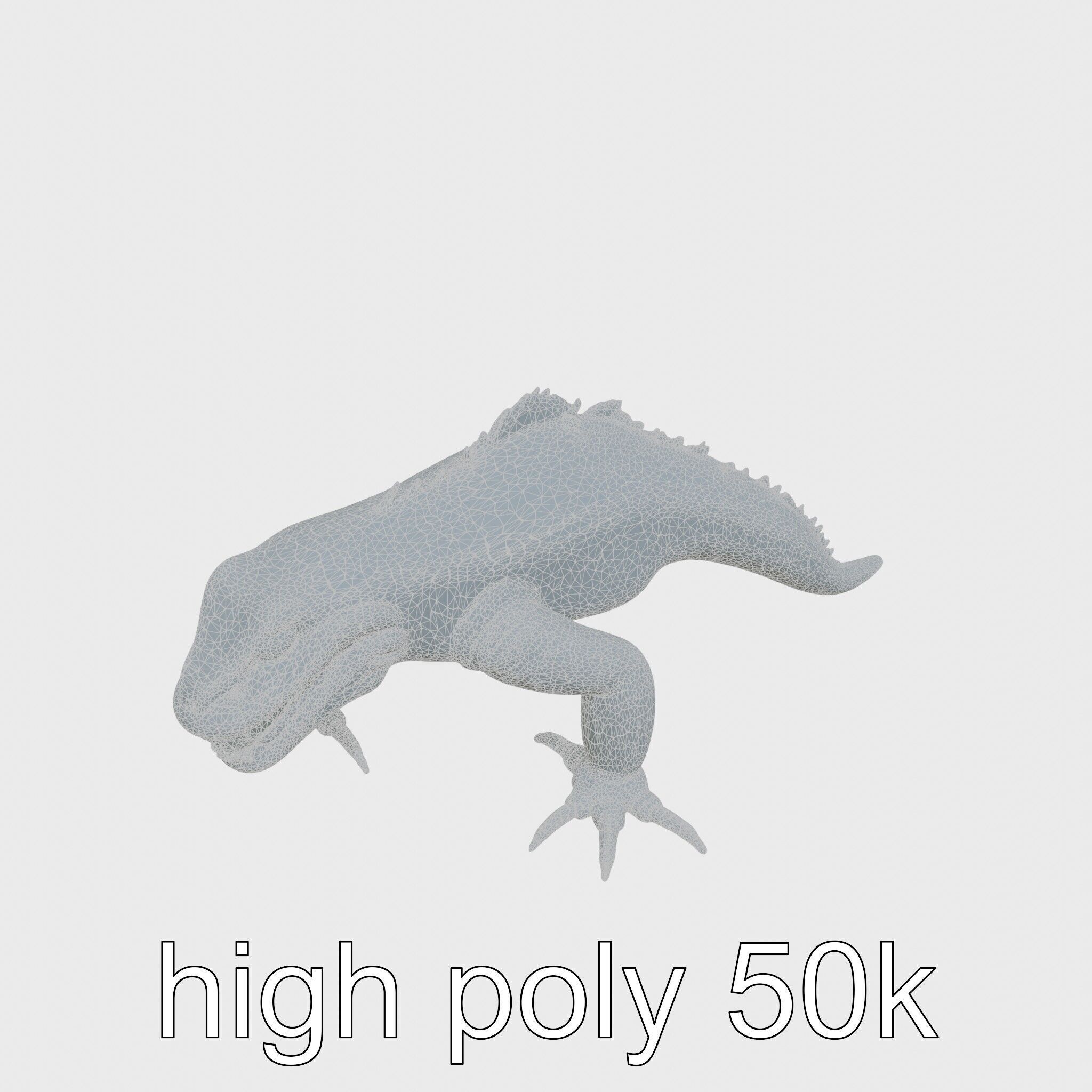 Slick-Scaled Monster with Teeth and Suction Cup Limbs 3D Model Low-poly 3D model_8