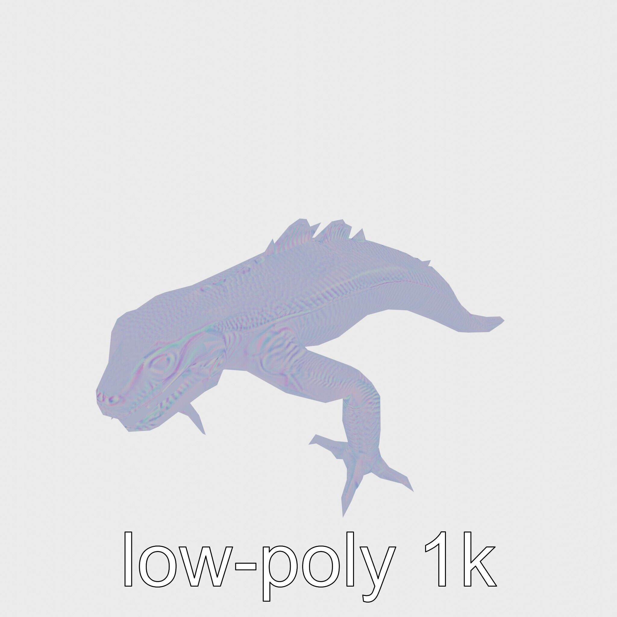 Slick-Scaled Monster with Teeth and Suction Cup Limbs 3D Model Low-poly 3D model_16