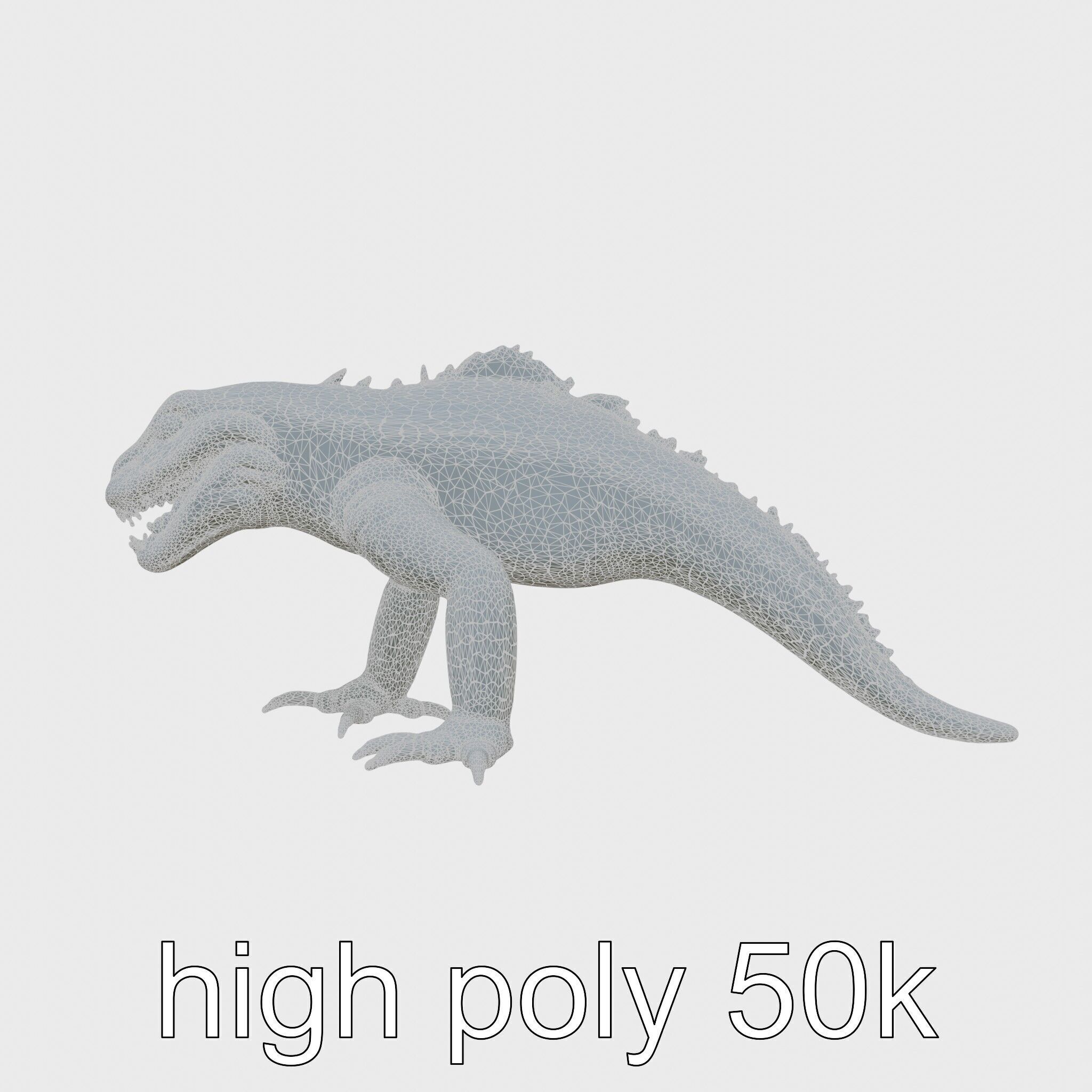 Slick-Scaled Monster with Teeth and Suction Cup Limbs 3D Model Low-poly 3D model_24