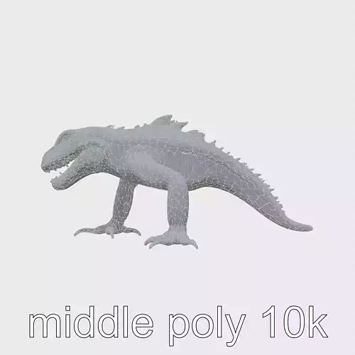 Slick-Scaled Monster with Teeth and Suction Cup Limbs 3D Model Low-poly 3D model