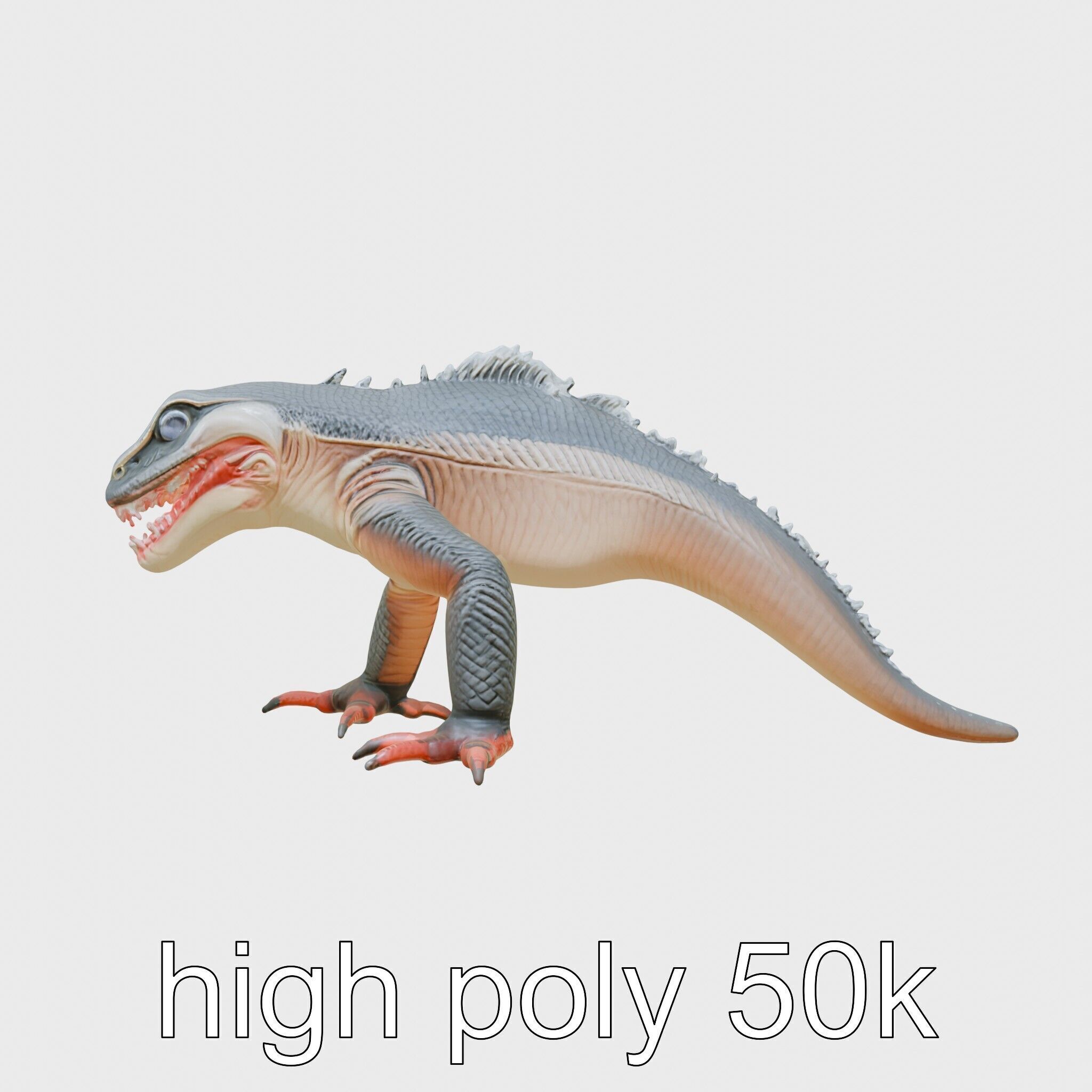 Slick-Scaled Monster with Teeth and Suction Cup Limbs 3D Model Low-poly 3D model_11