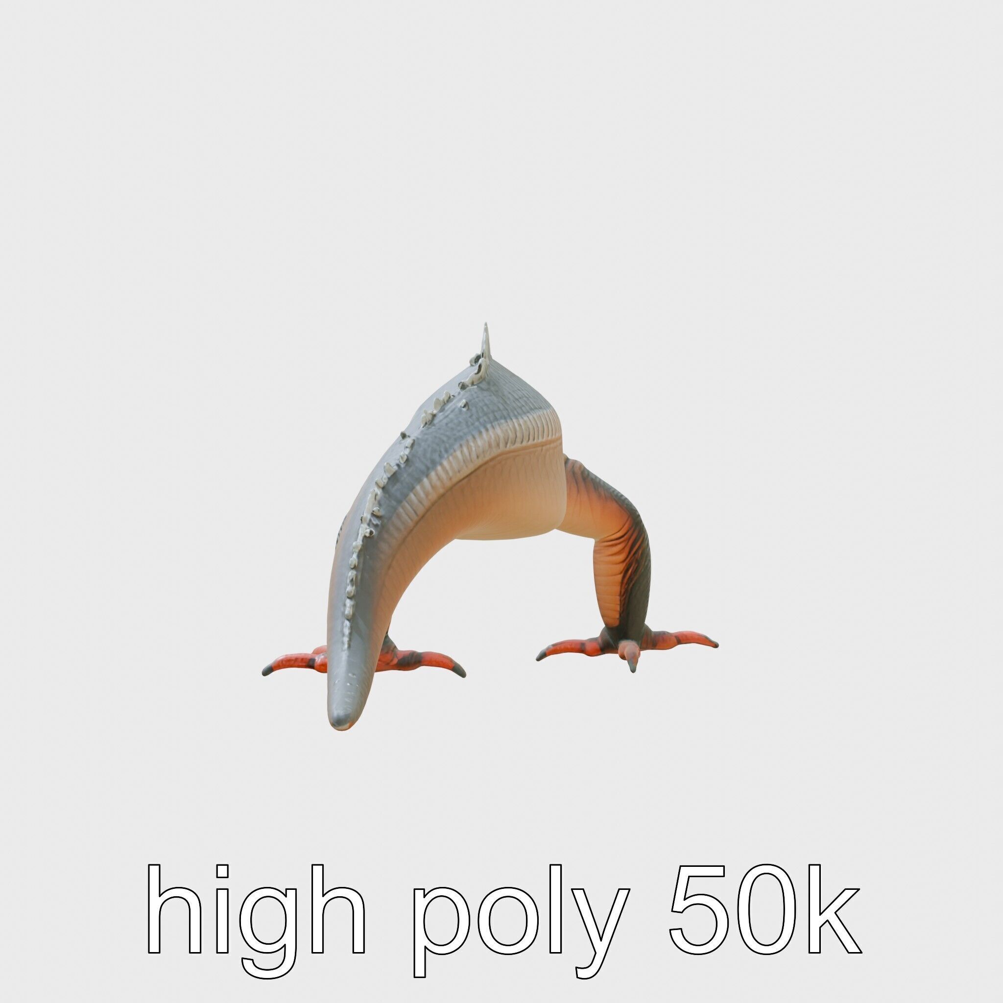 Slick-Scaled Monster with Teeth and Suction Cup Limbs 3D Model Low-poly 3D model_14
