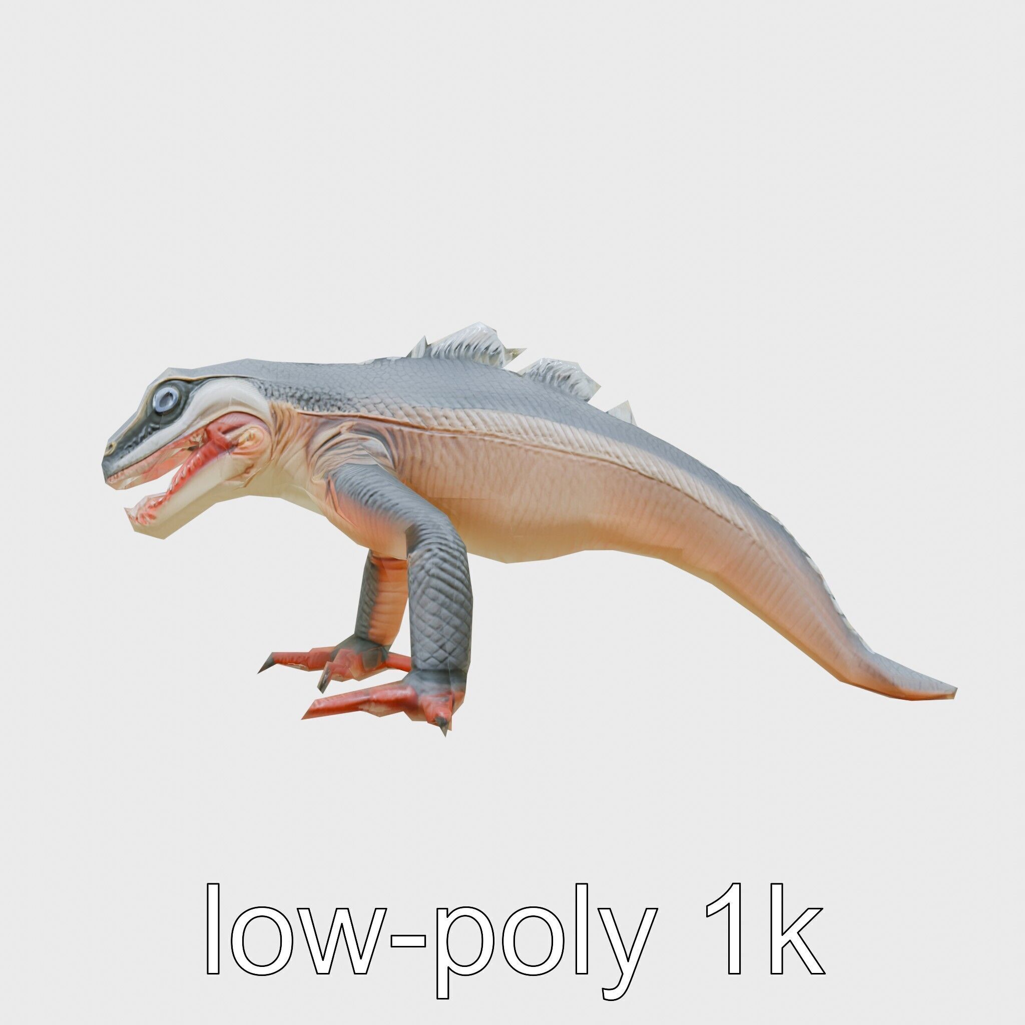 Slick-Scaled Monster with Teeth and Suction Cup Limbs 3D Model Low-poly 3D model_25
