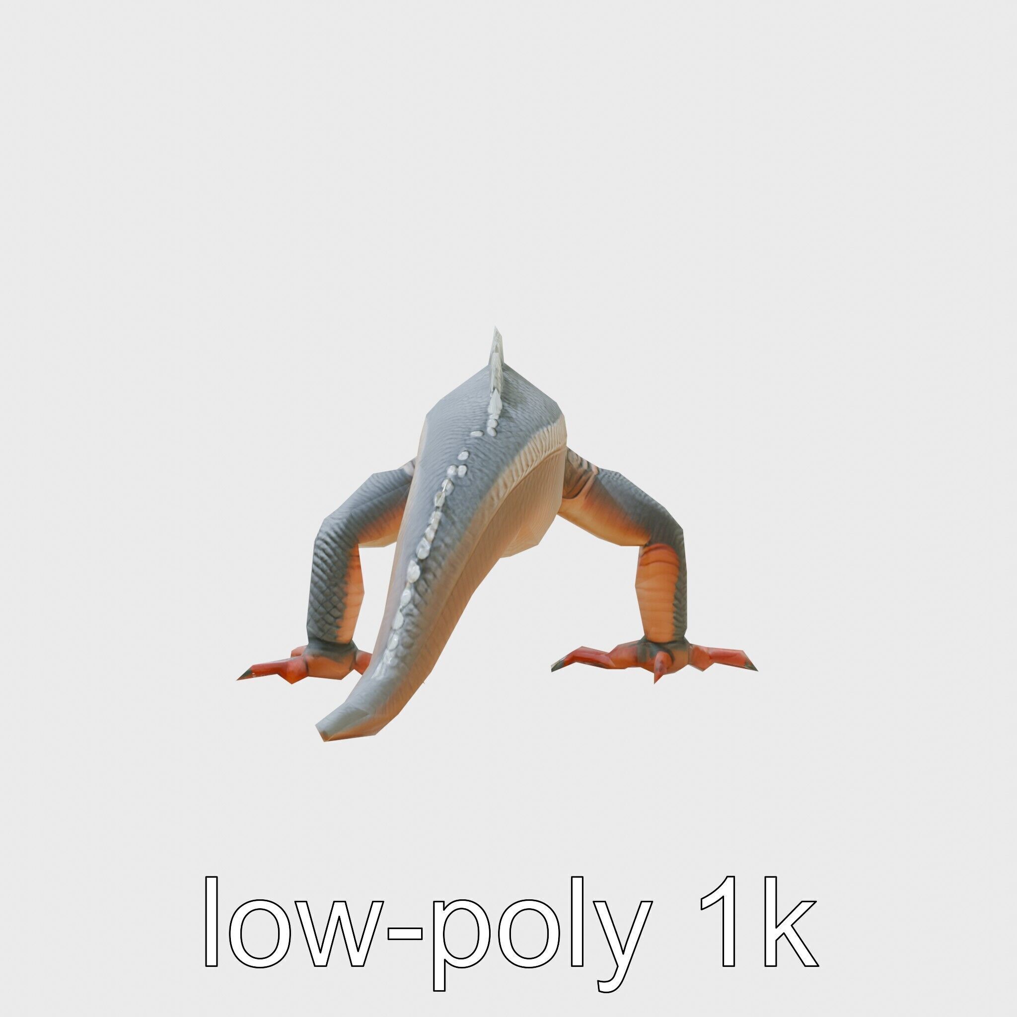 Slick-Scaled Monster with Teeth and Suction Cup Limbs 3D Model Low-poly 3D model_10