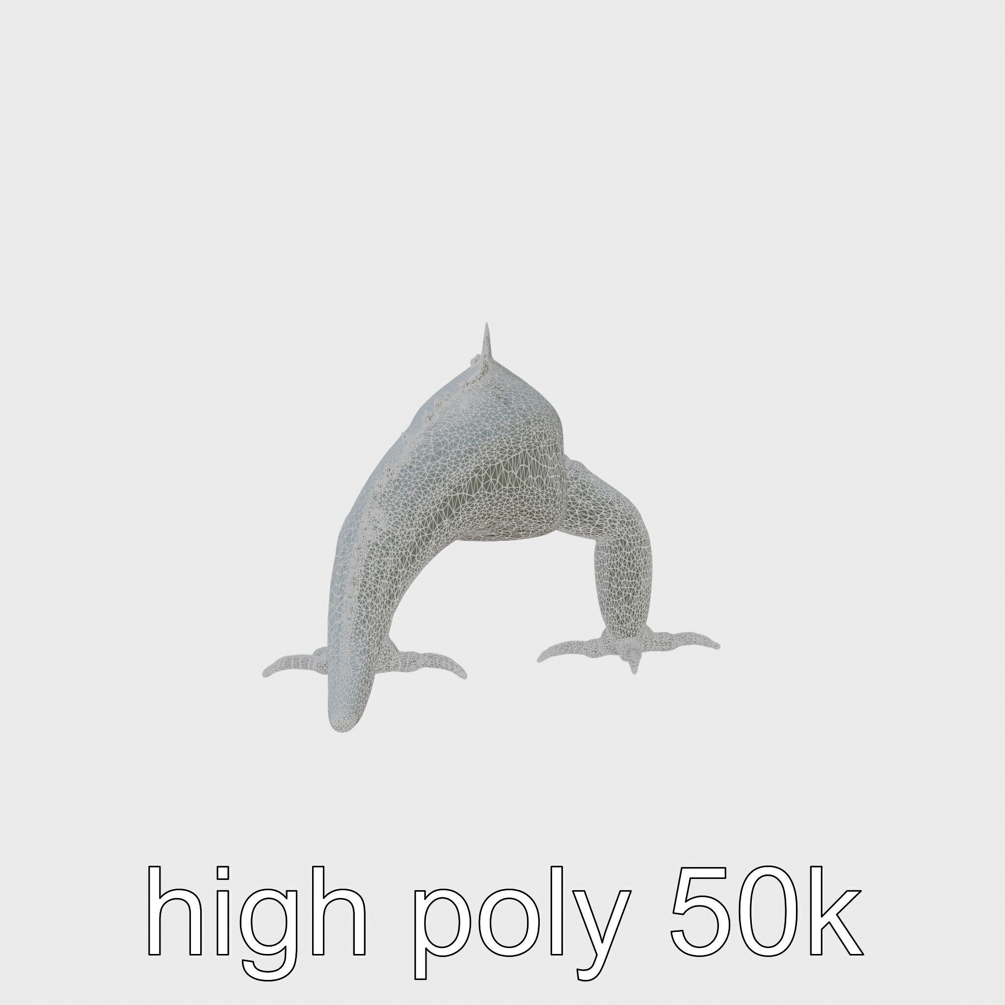 Slick-Scaled Monster with Teeth and Suction Cup Limbs 3D Model Low-poly 3D model_2